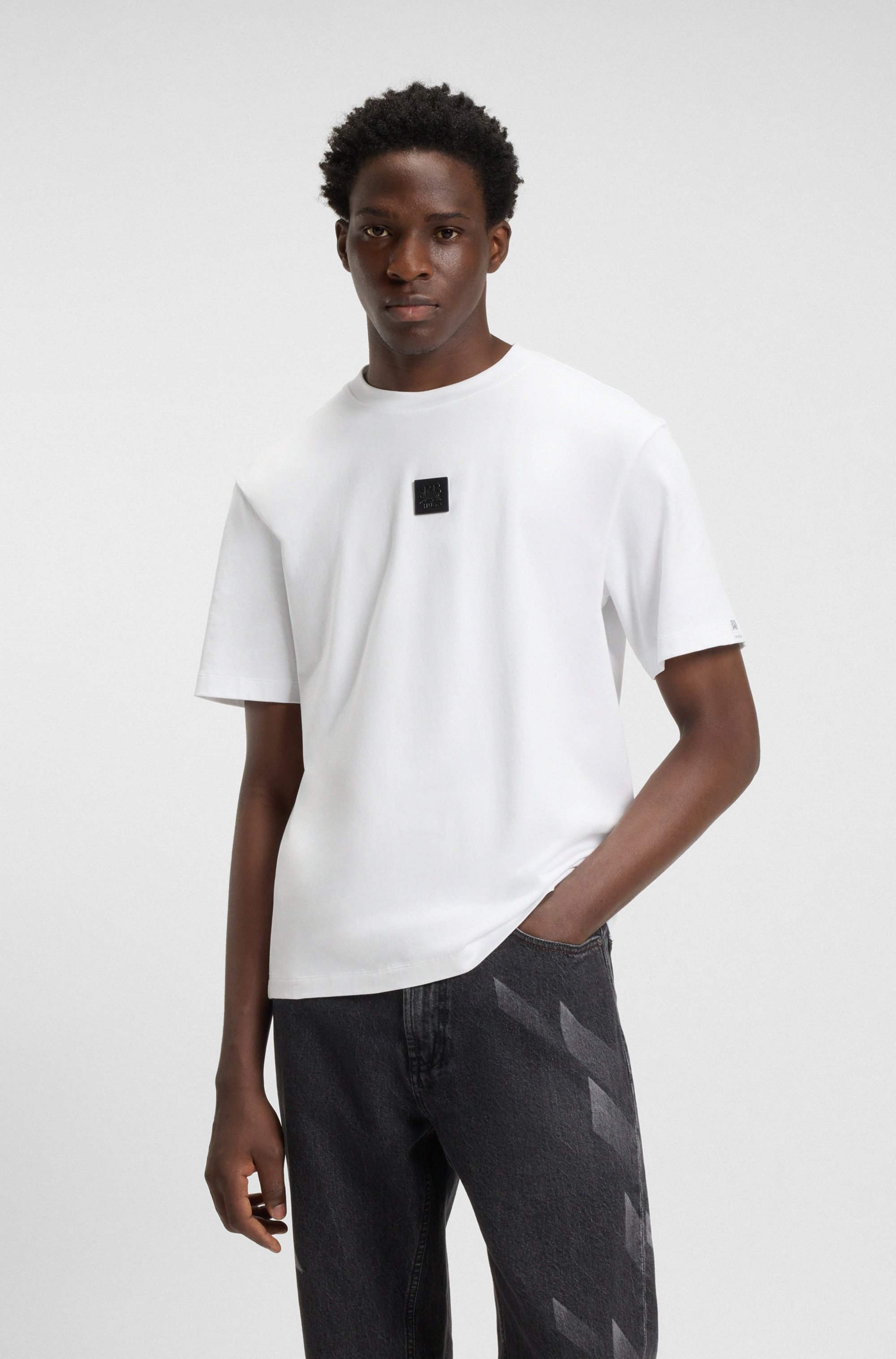 HUGO x RB T-shirt with bull-graphic logo patch