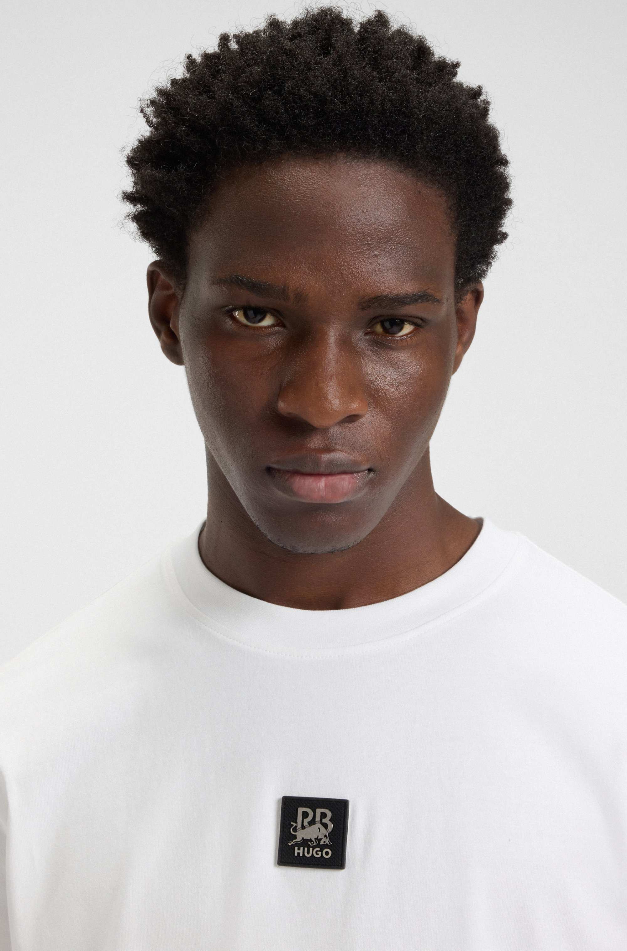 HUGO x RB T-shirt with bull-graphic logo patch