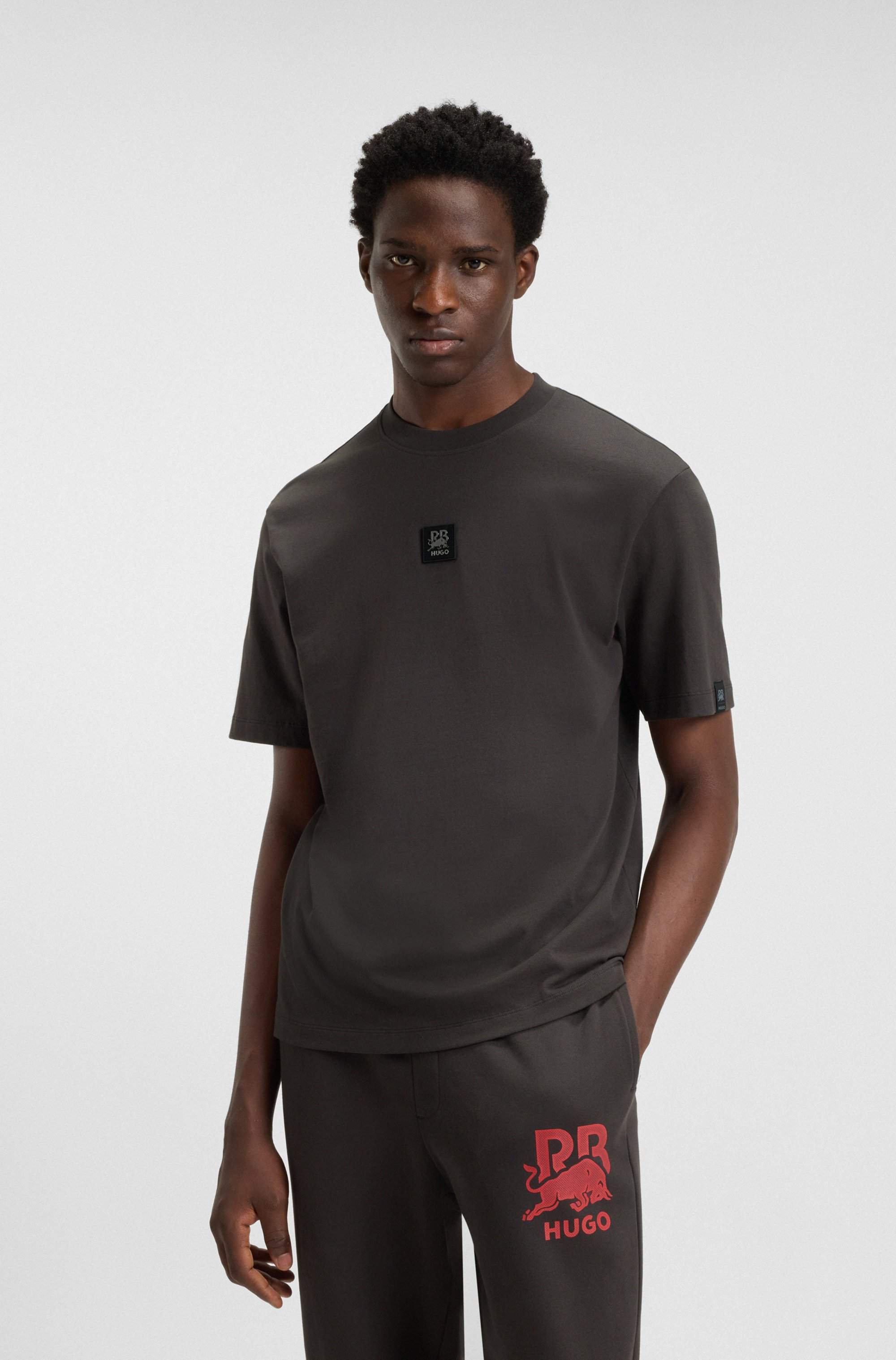 HUGO x RB T-shirt with bull-graphic logo patch