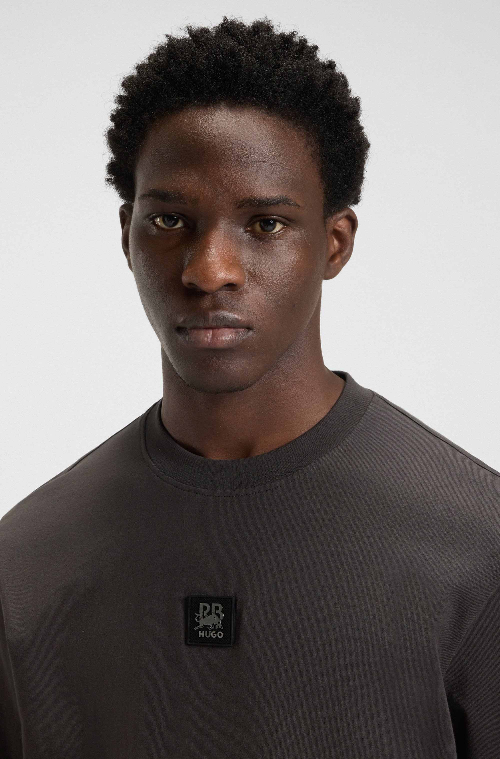 HUGO x RB T-shirt with bull-graphic logo patch