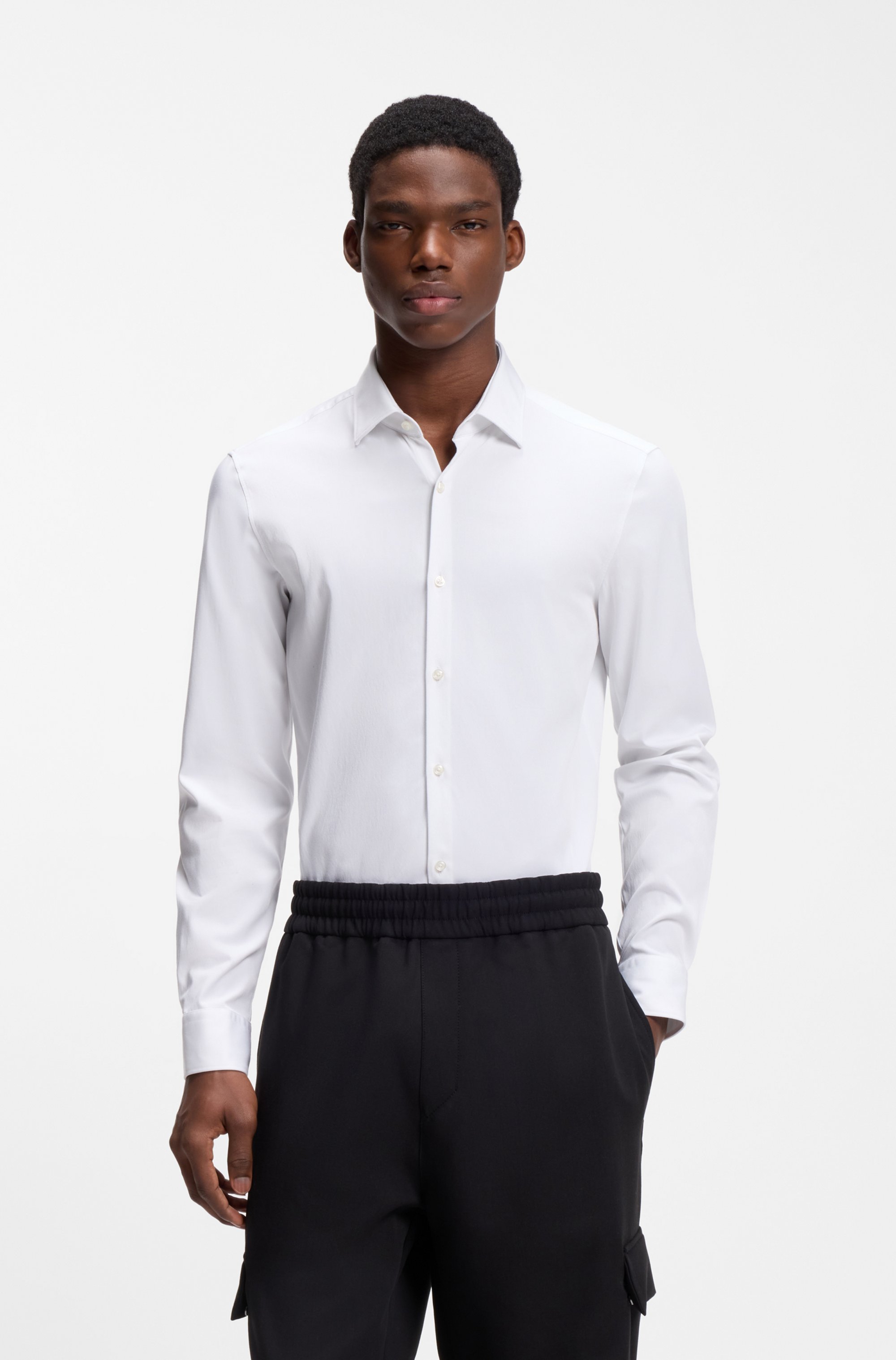 Slim-fit shirt in stretch twill