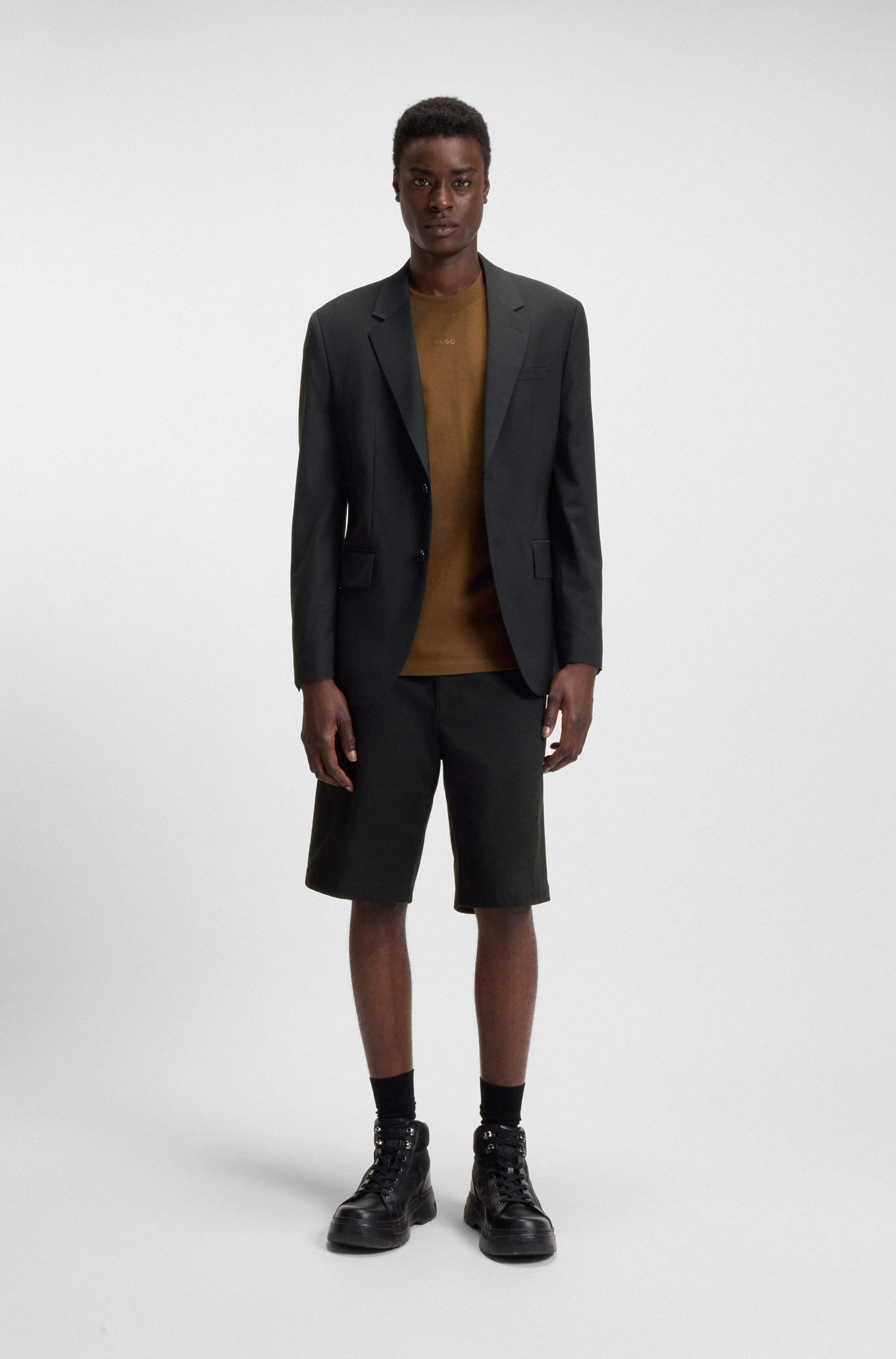 Regular-fit shorts in mercerised stretch cotton