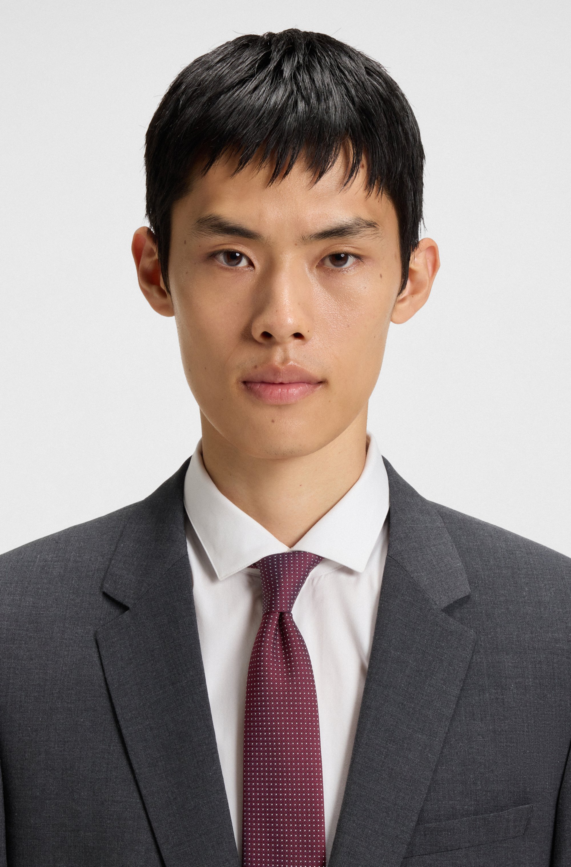 Silk-blend tie with jacquard pattern