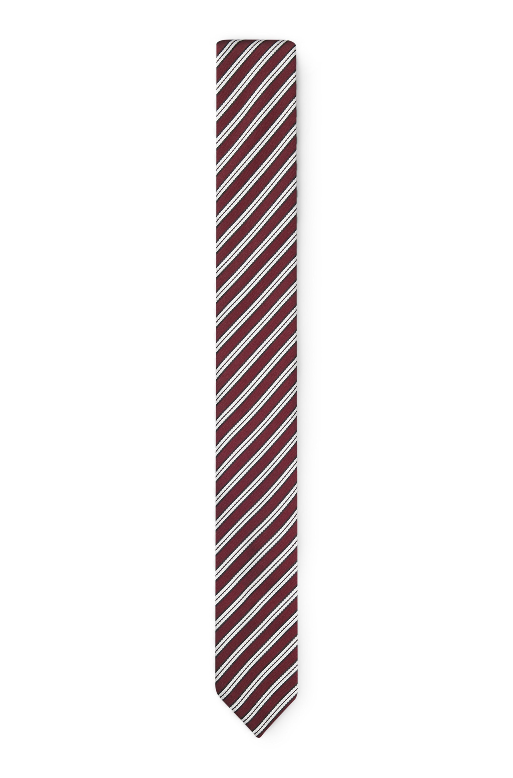 Silk-blend tie with diagonal stripe