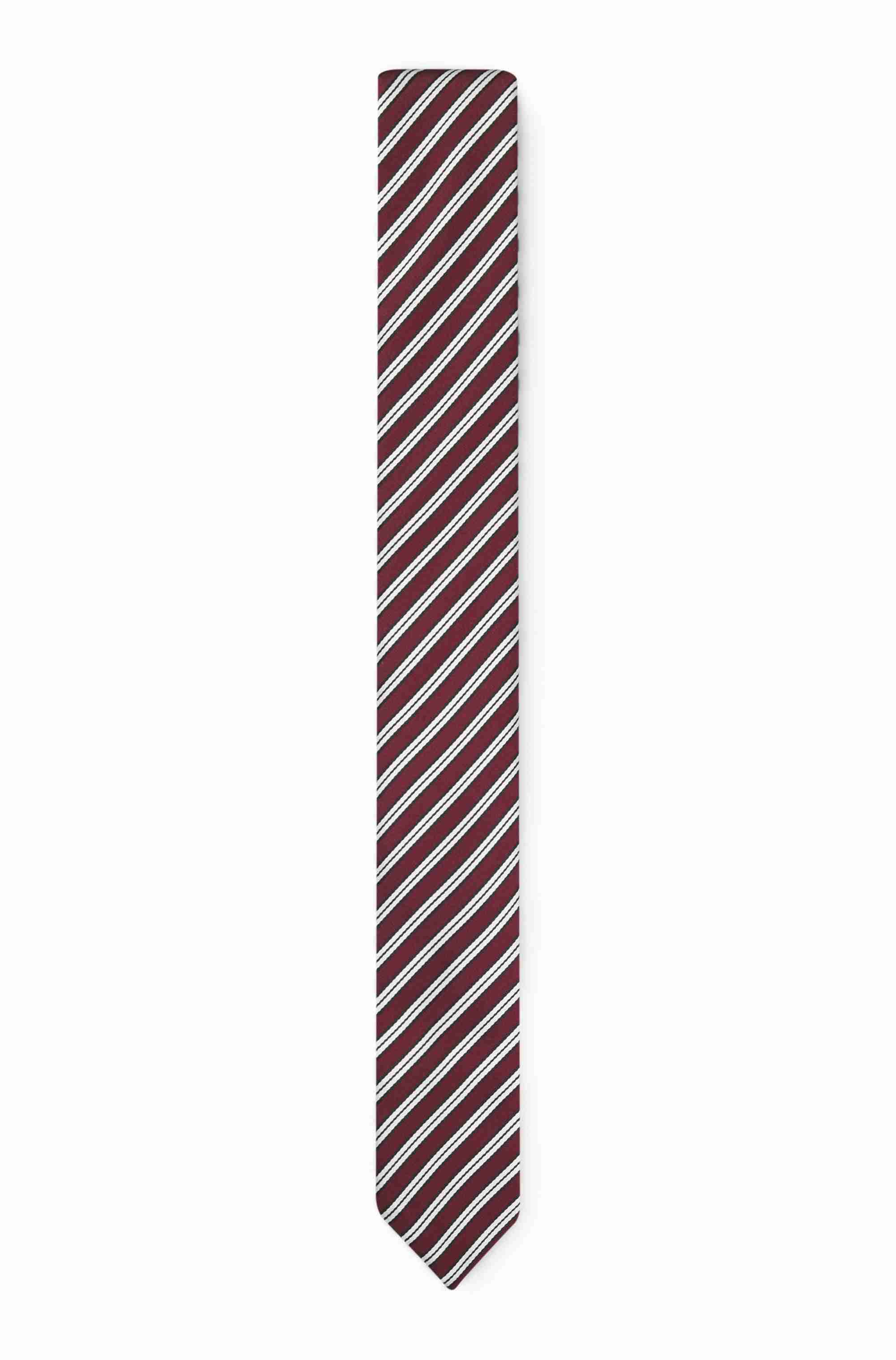 Silk-blend tie with diagonal stripe