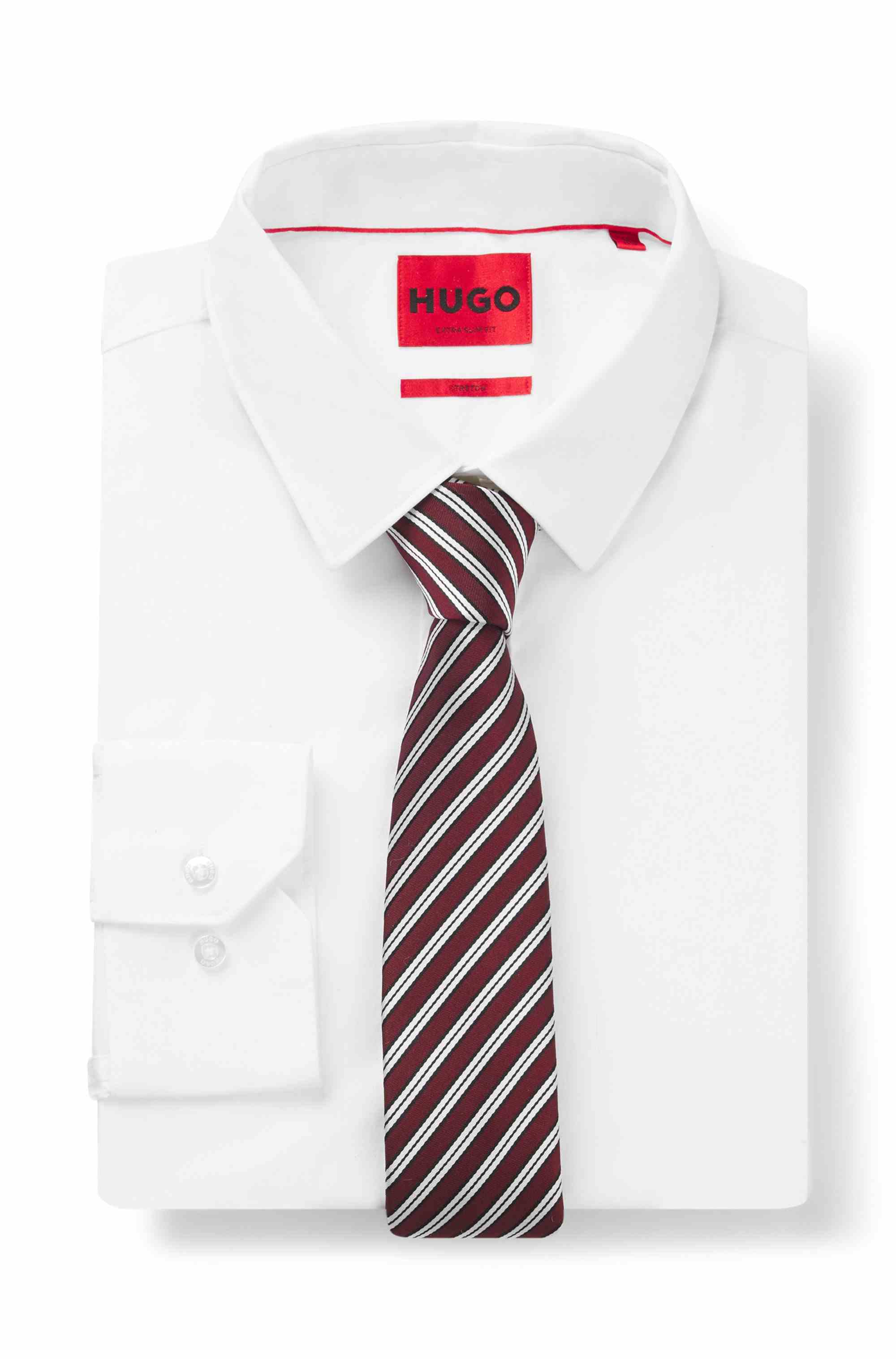 Silk-blend tie with diagonal stripe