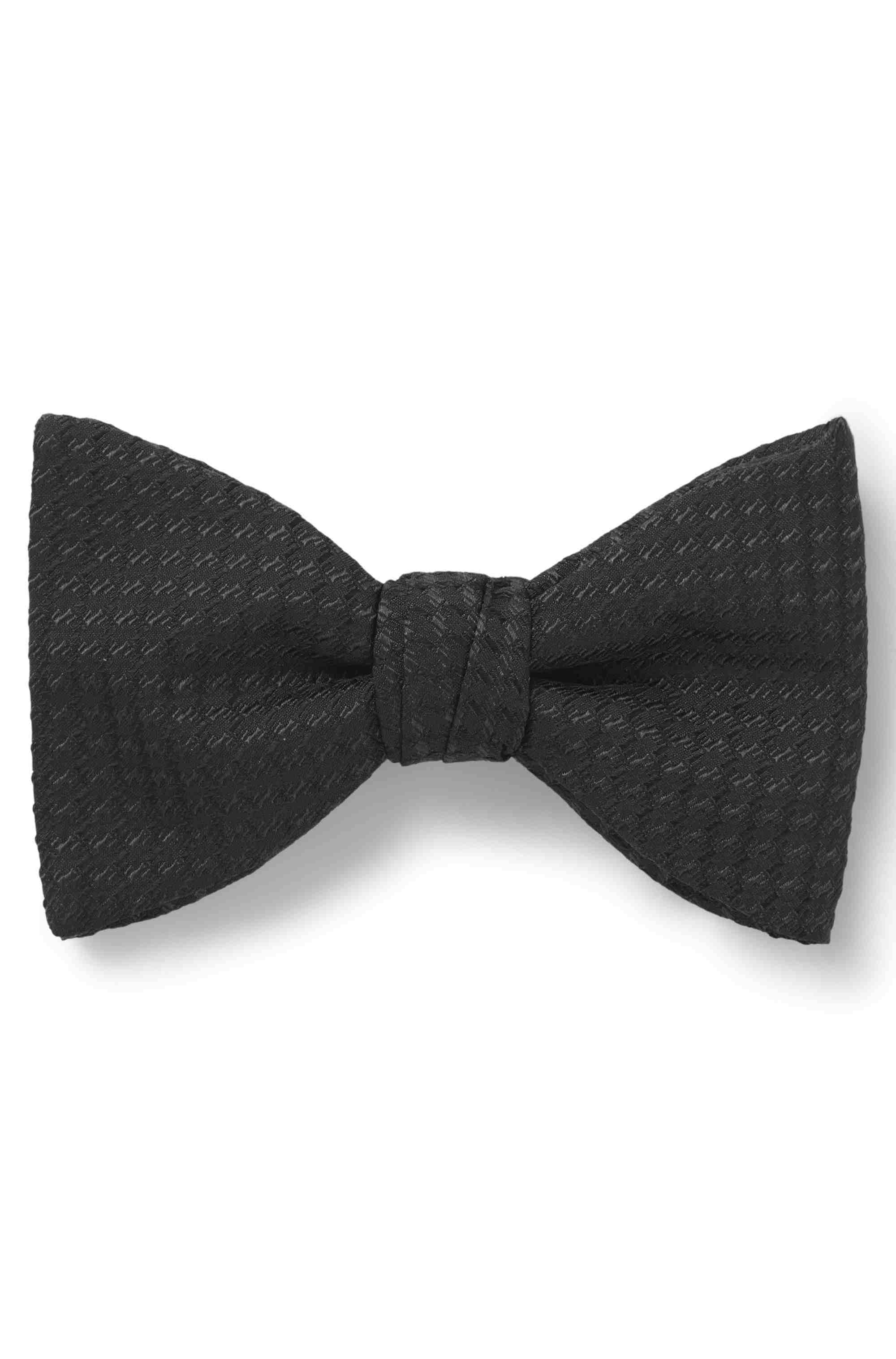 Jacquard-pattern bow tie in a silk blend