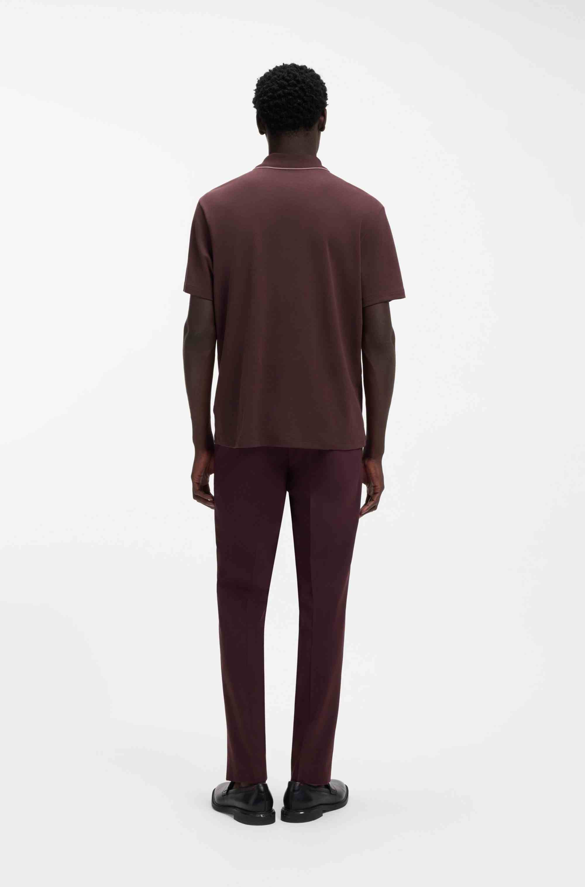 Luxury-cotton polo shirt with contrast trims