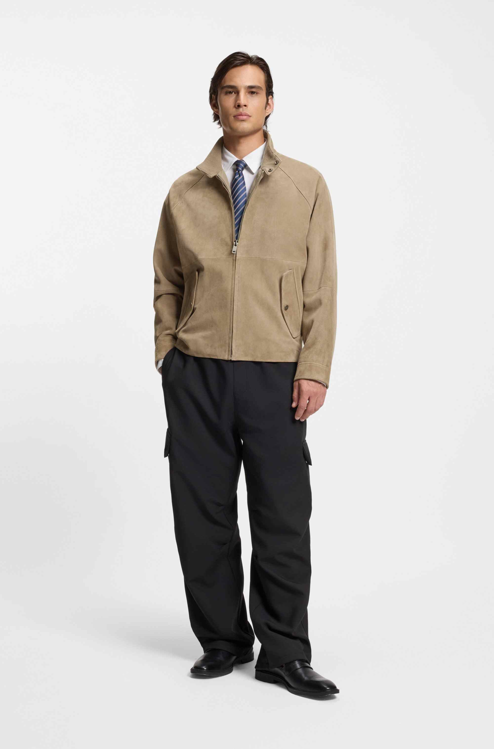 Regular-fit jacket in suede