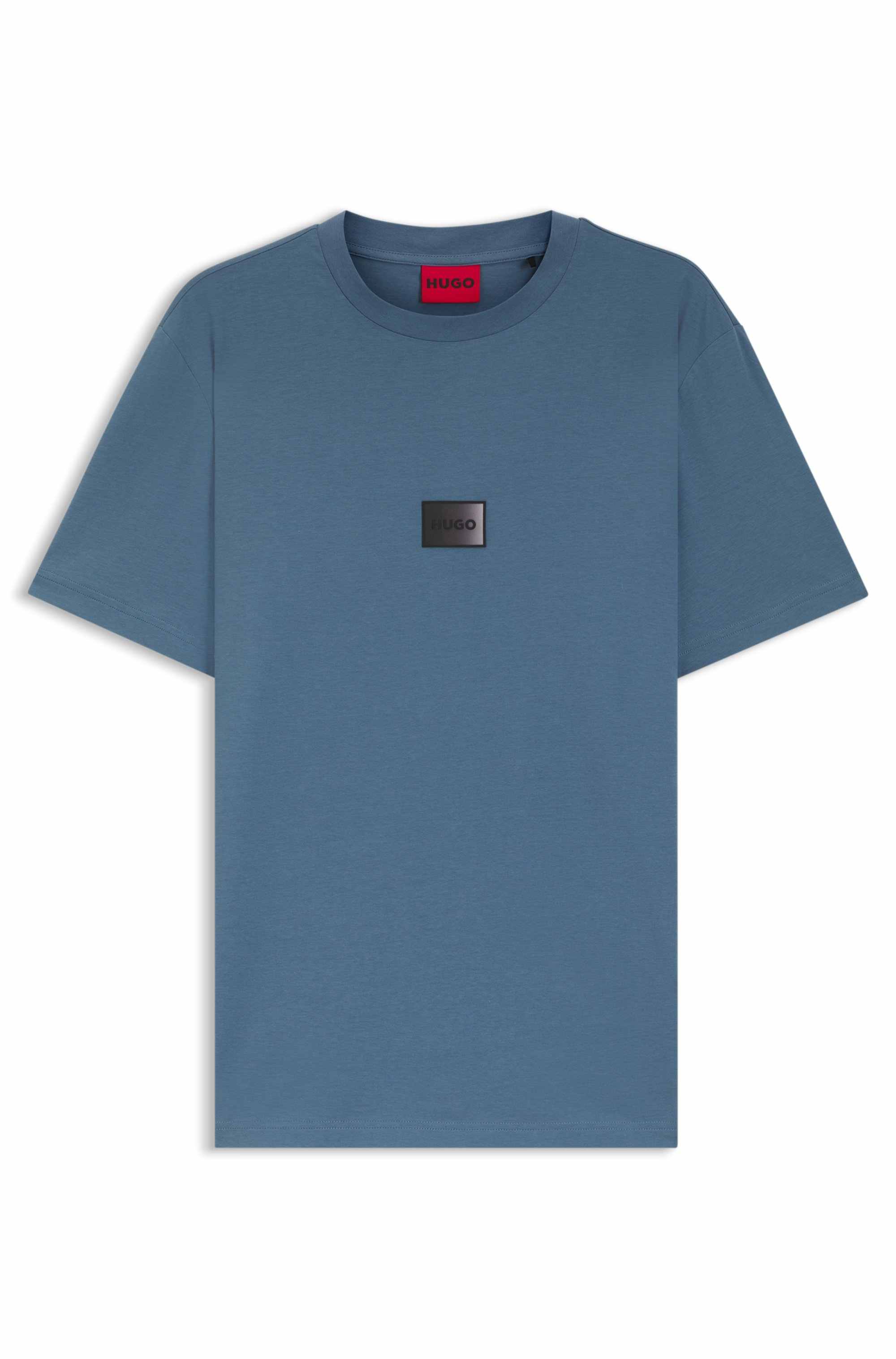 Cotton-jersey T-shirt with gradient logo label