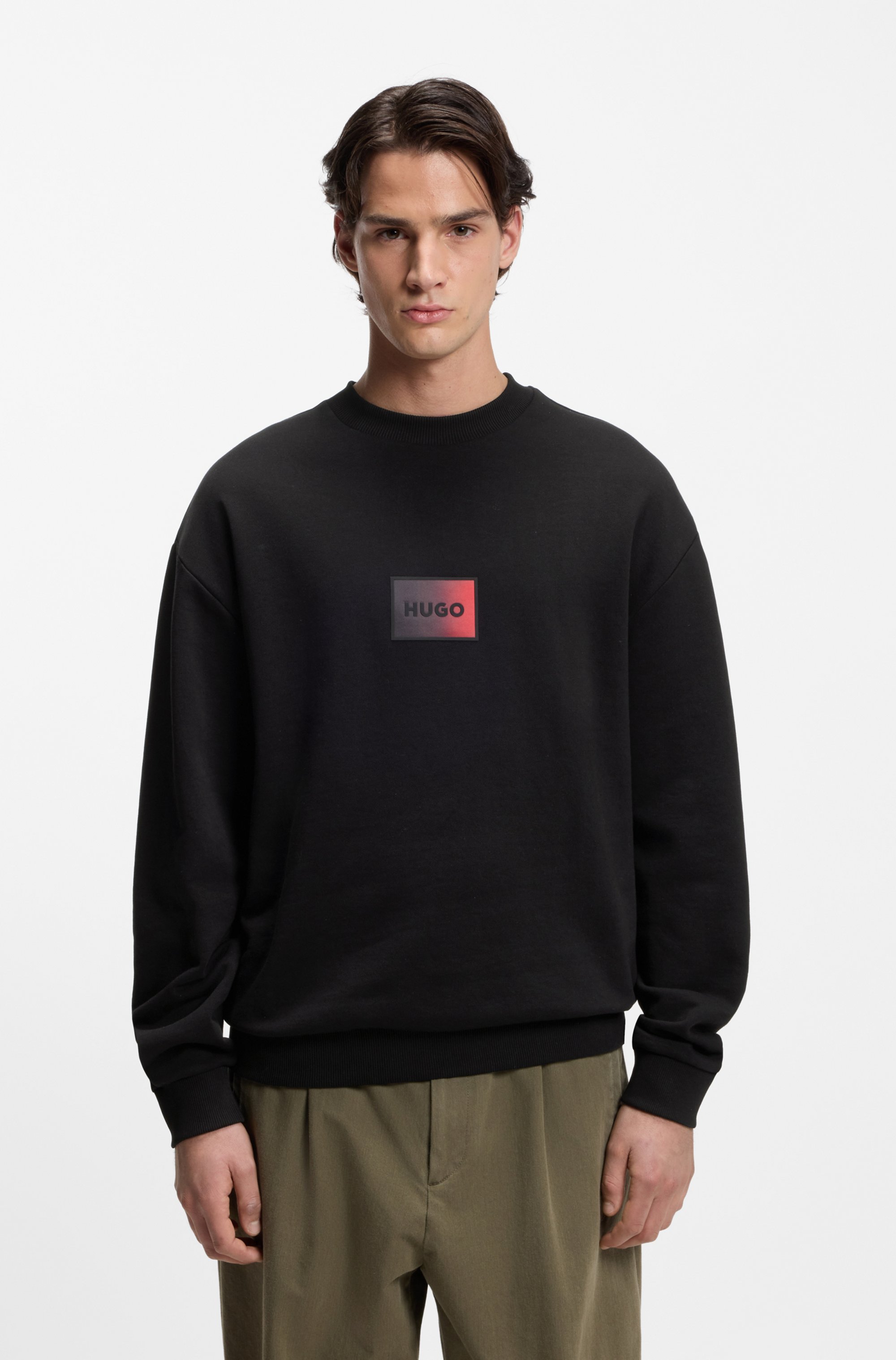 Cotton-terry sweatshirt with gradient logo
