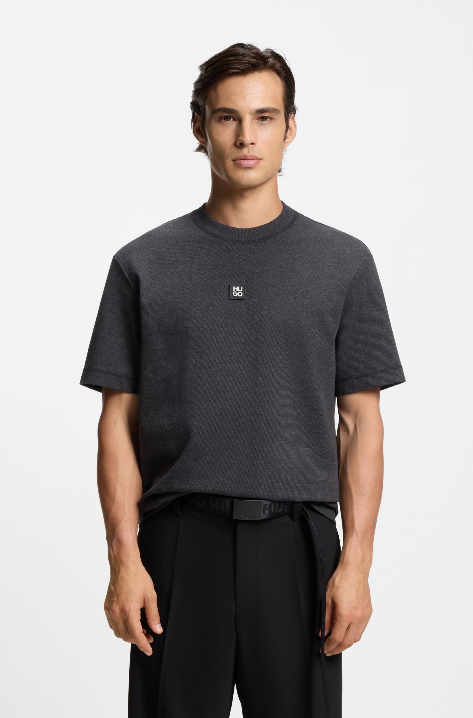Cotton-blend T-shirt with stacked logo