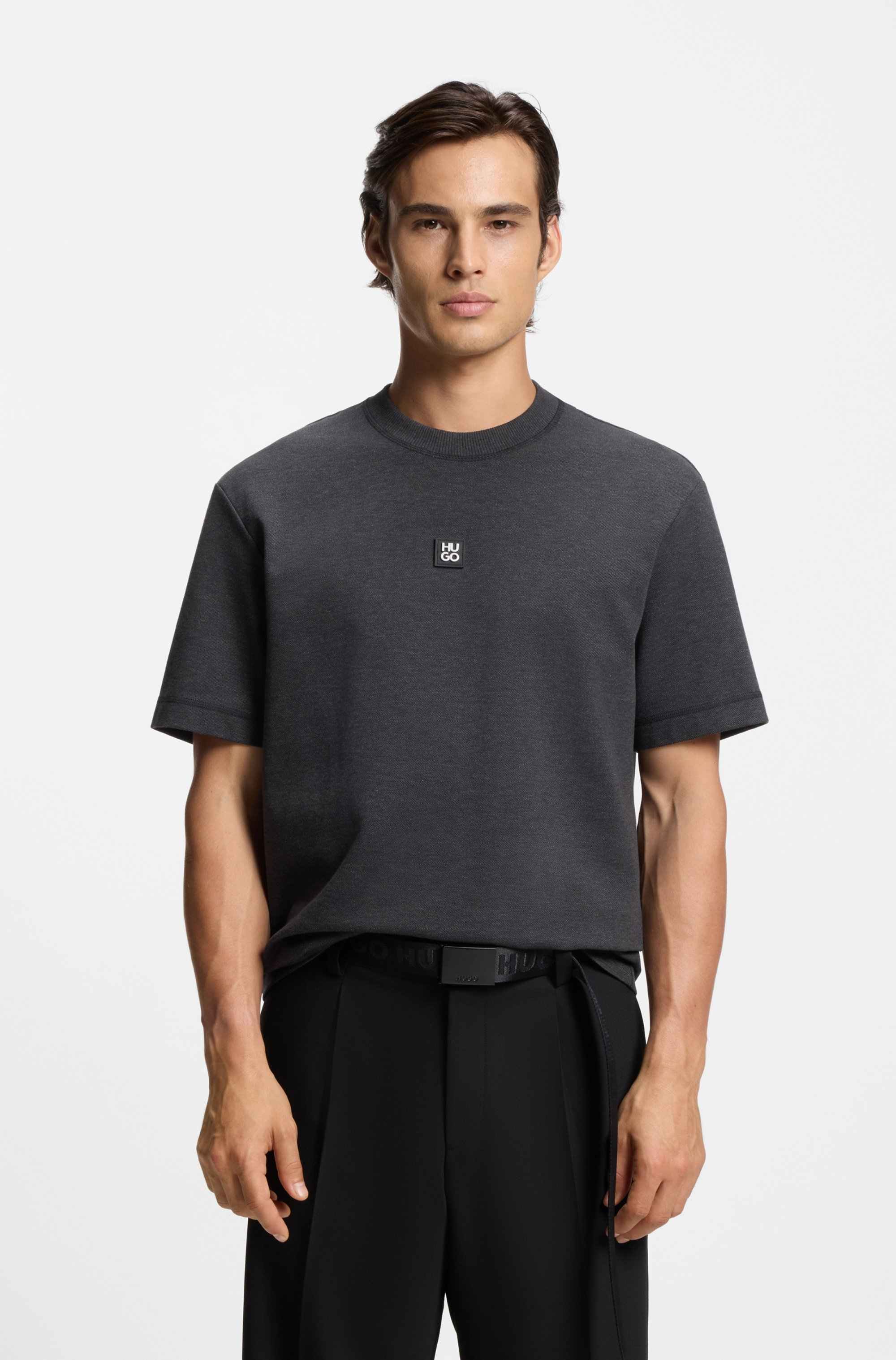 Cotton-blend T-shirt with stacked logo