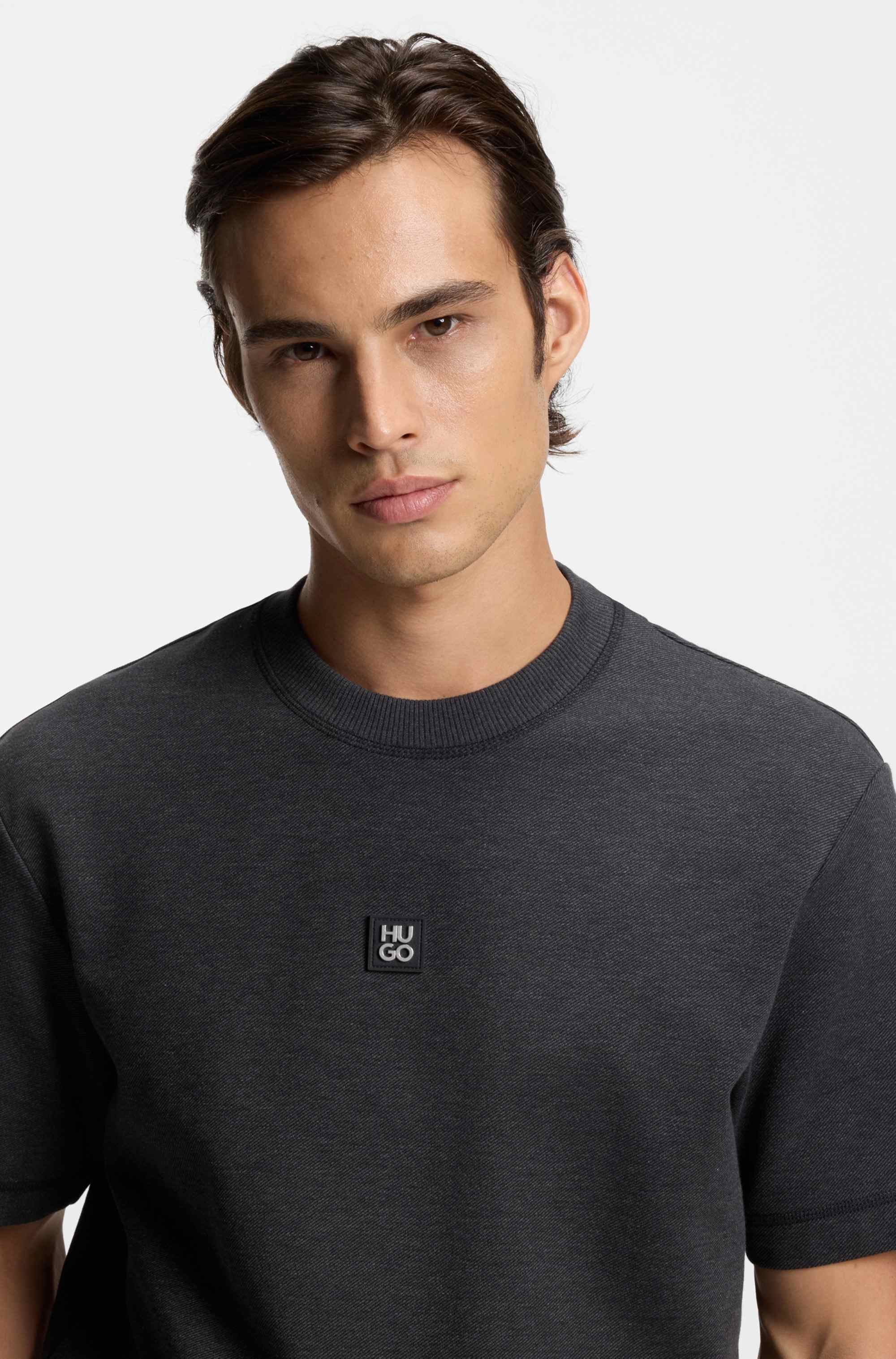 Cotton-blend T-shirt with stacked logo