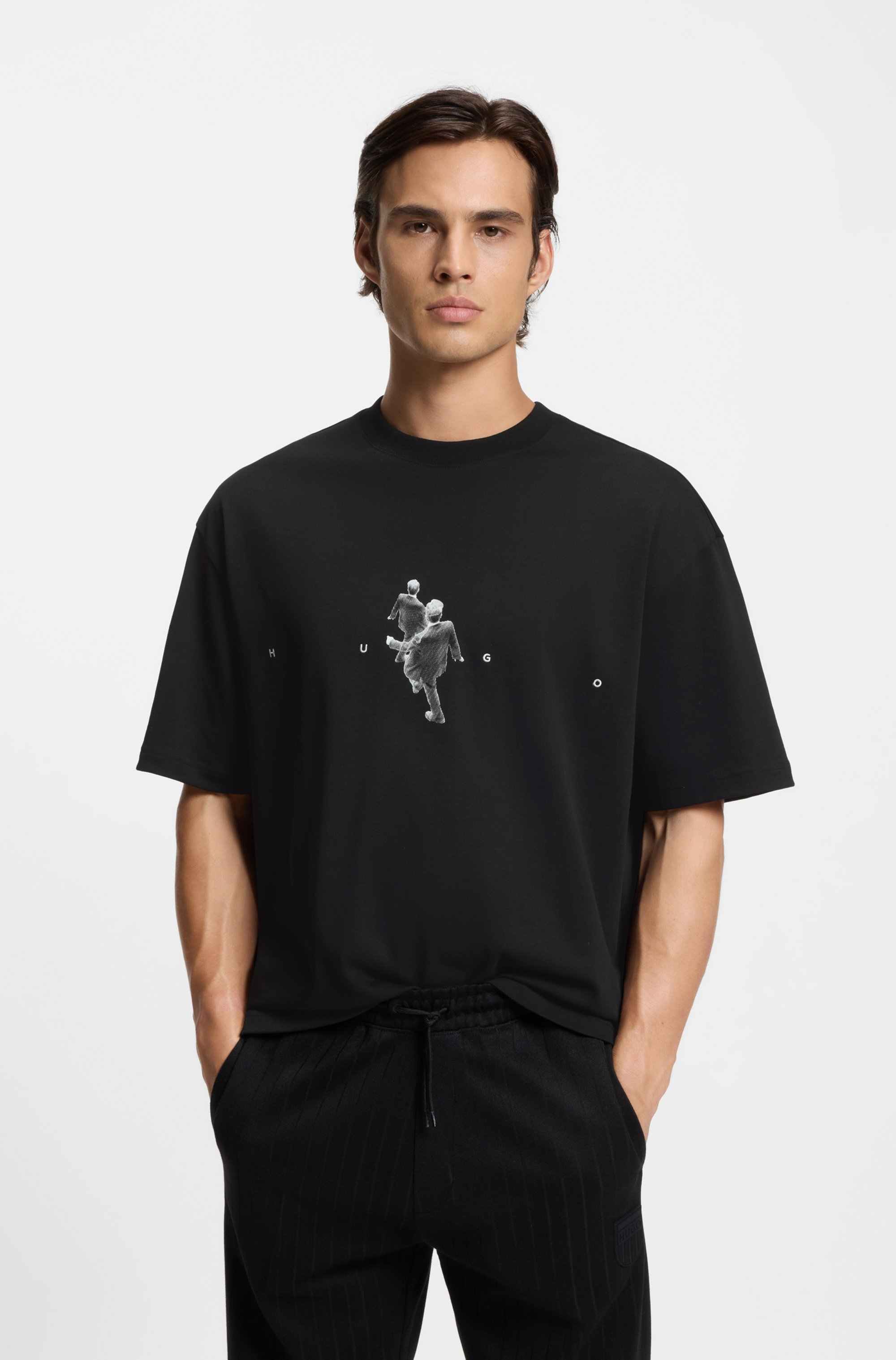 Oversized-fit T-shirt in cotton jersey with graphic artwork