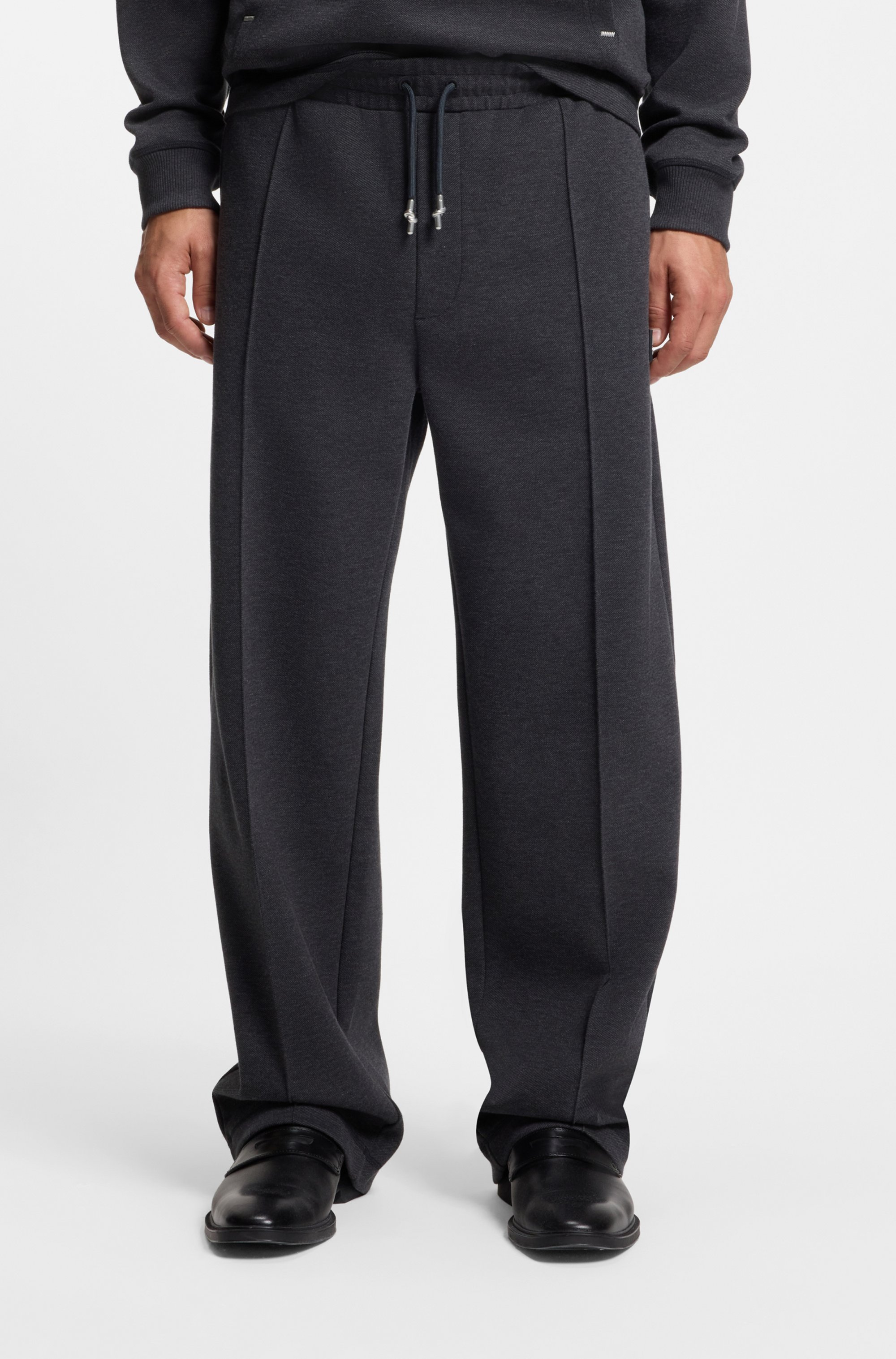 Relaxed-fit tracksuit bottoms with pintuck pleats