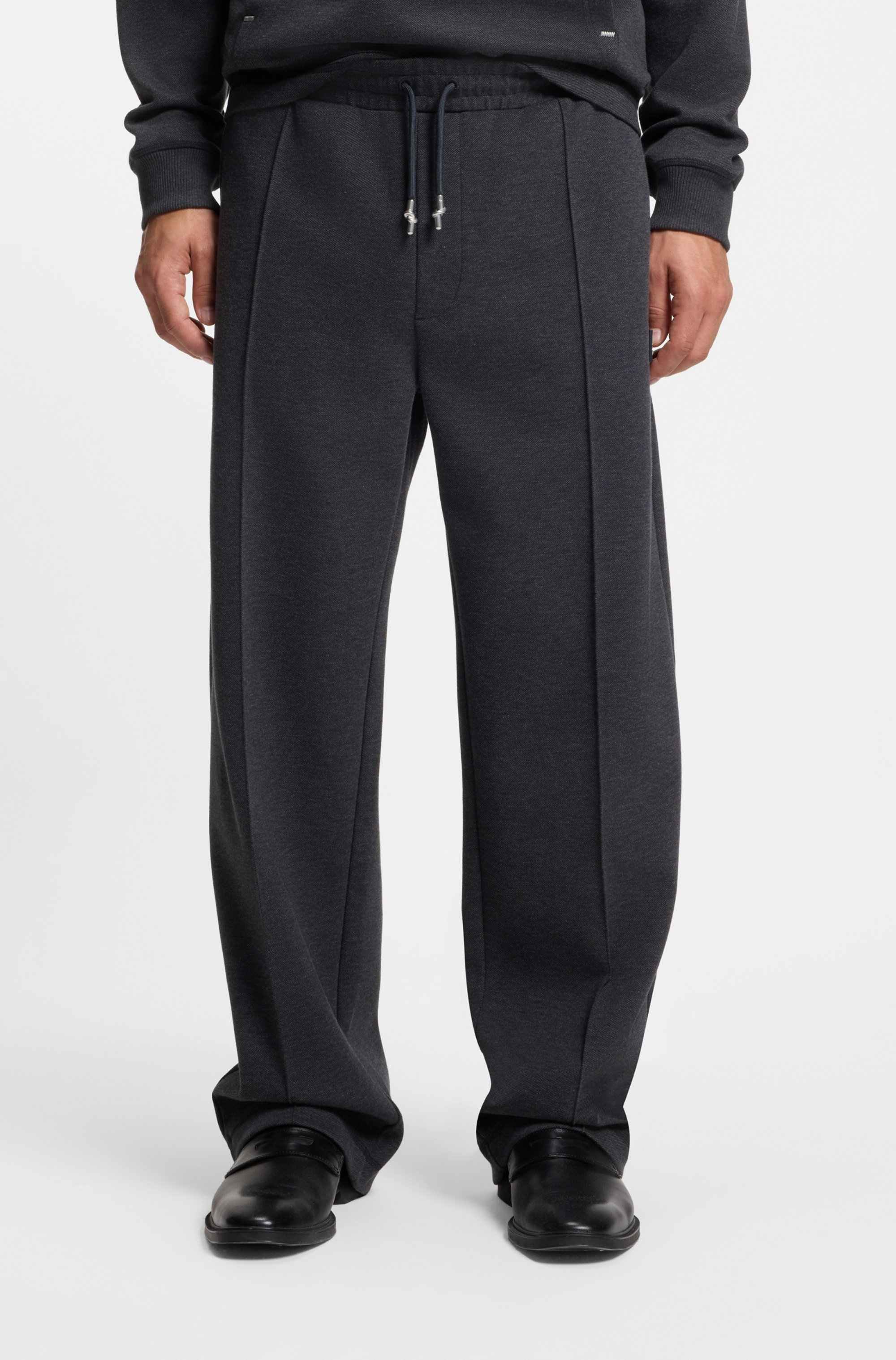 Relaxed-fit tracksuit bottoms with pintuck pleats