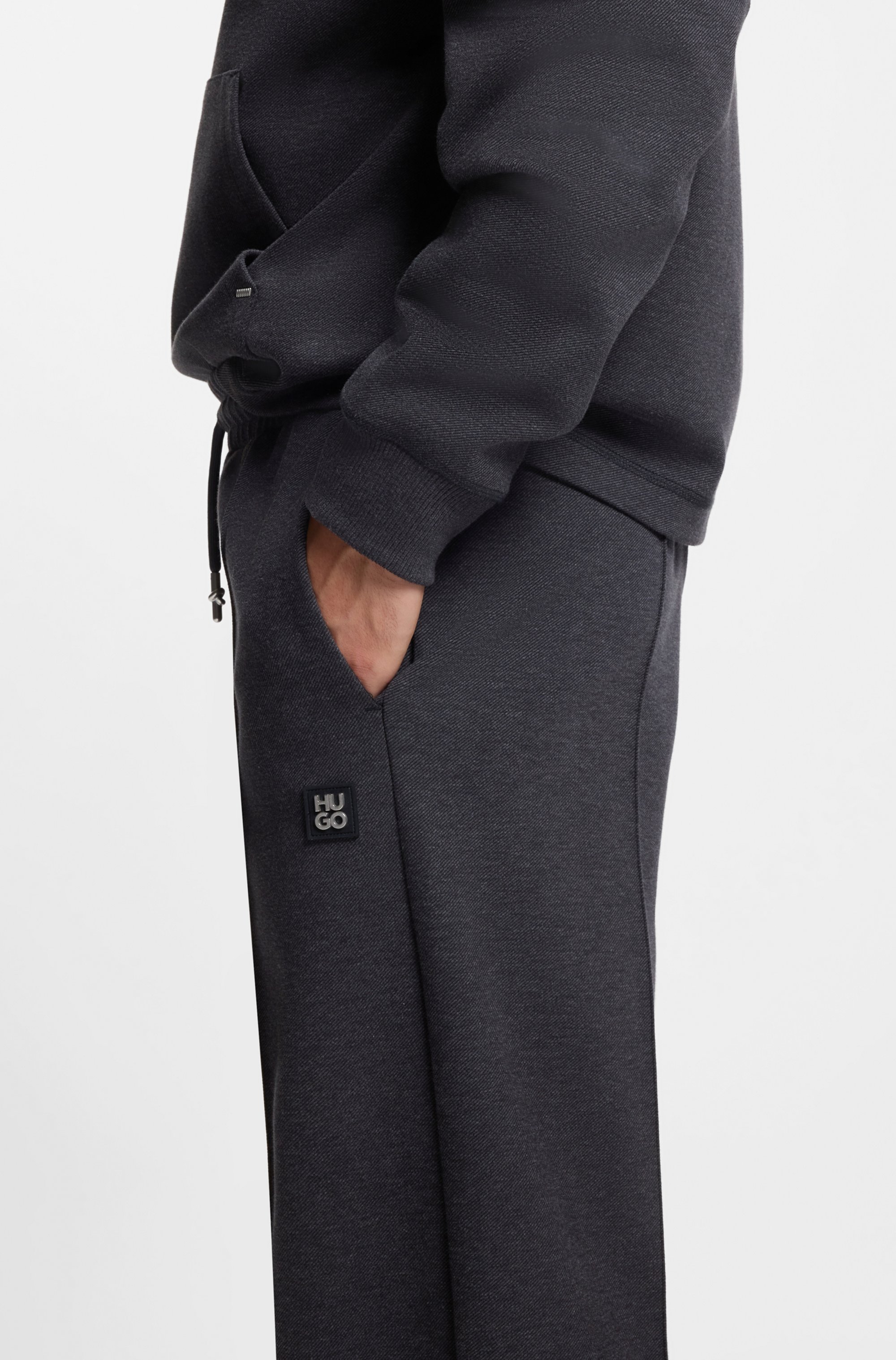 Relaxed-fit tracksuit bottoms with pintuck pleats