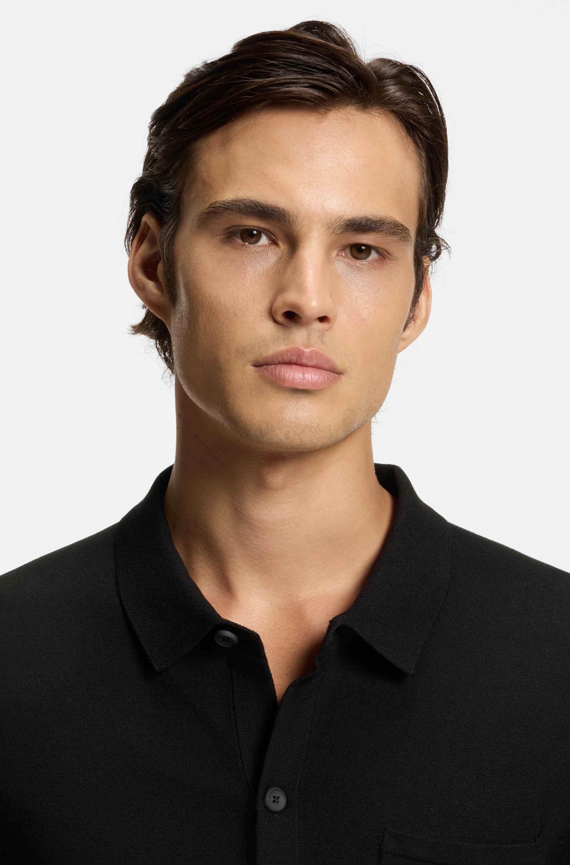 Regular-fit knitted jacket with ribbed trims