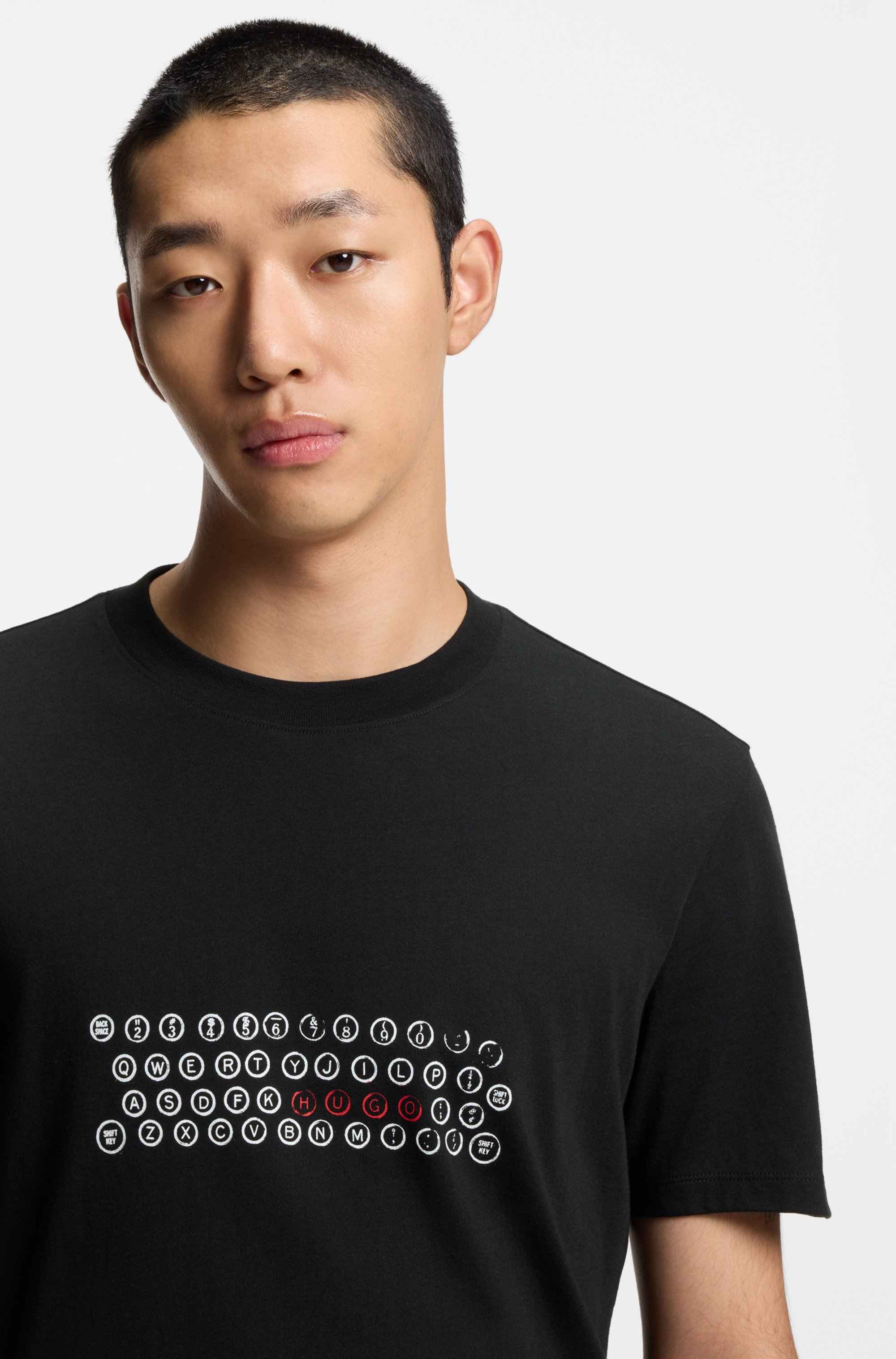 Cotton-jersey T-shirt with printed artwork