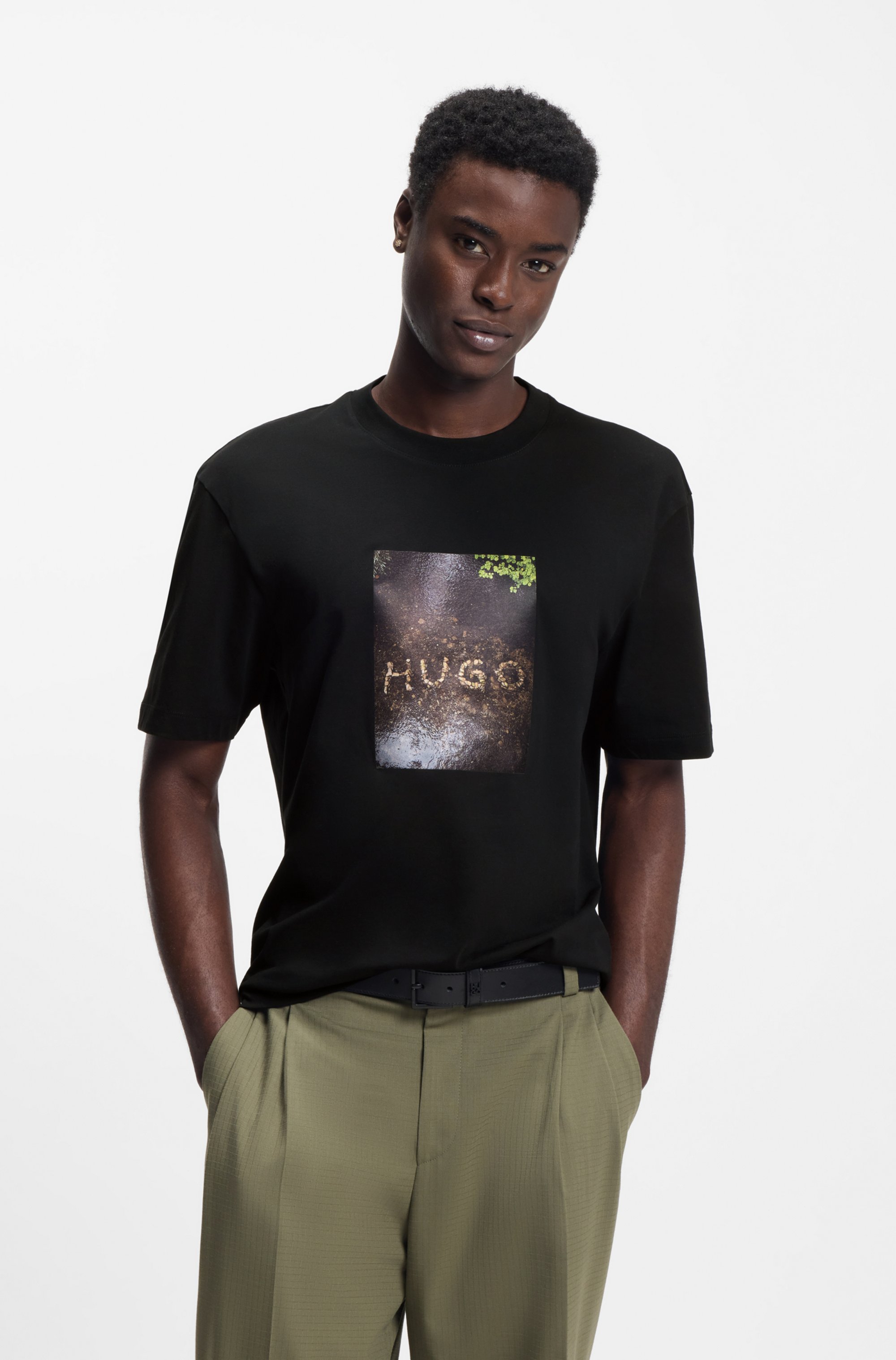 Cotton-jersey T-shirt with appliqué print