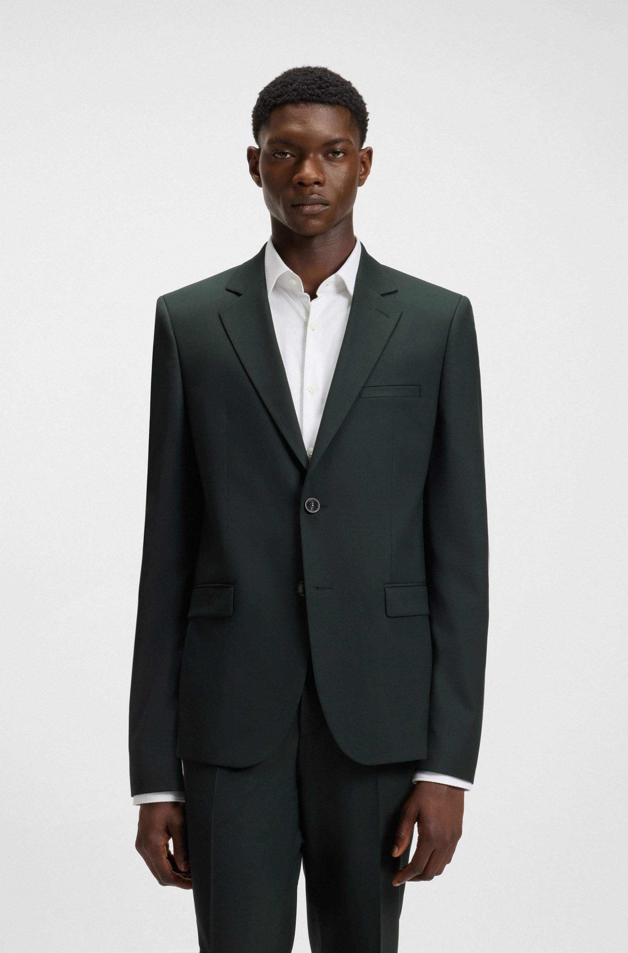 Extra-slim-fit suit in patterned performance-stretch cloth