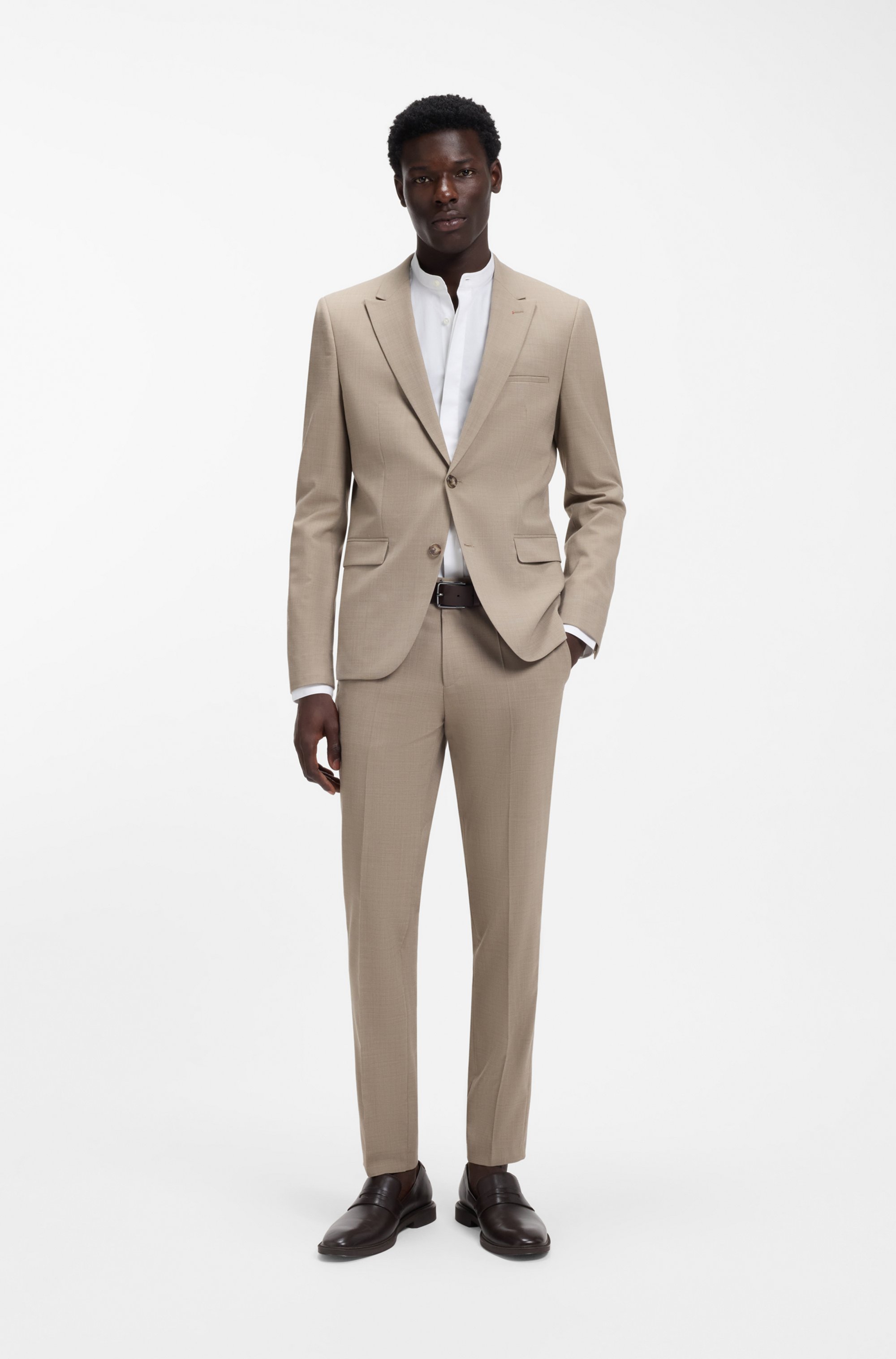 Slim-fit shirt in easy-iron cotton poplin