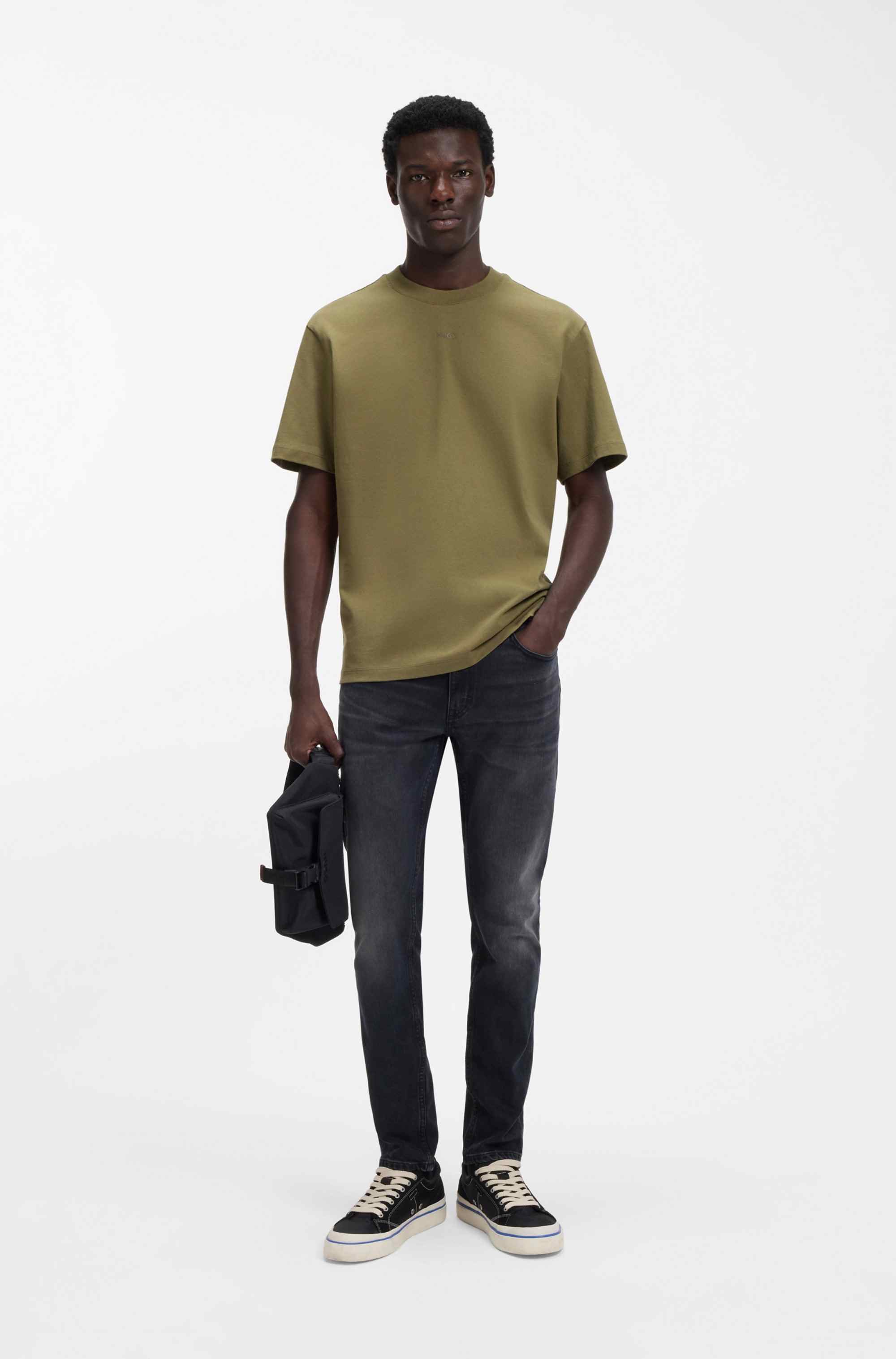 Extra-slim-fit jeans in ash-blue stretch denim