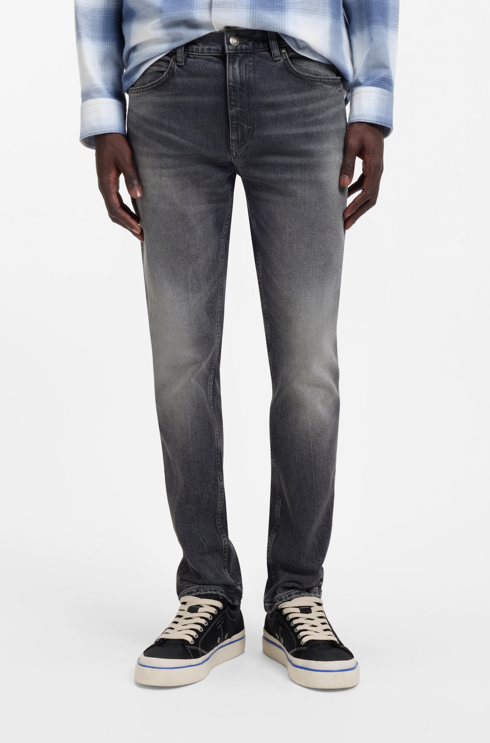 Slim-fit jeans in grey stretch denim