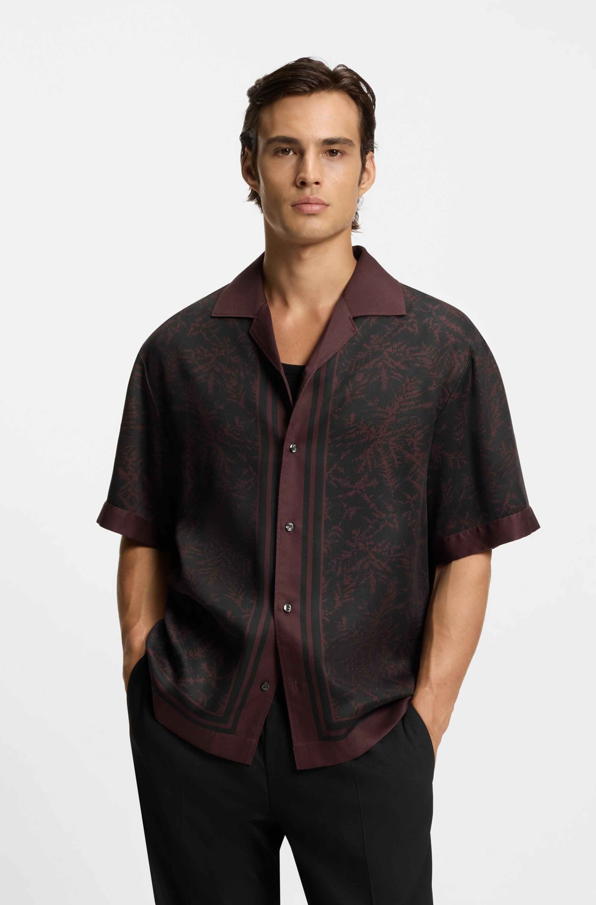Oversized-fit shirt with digital print