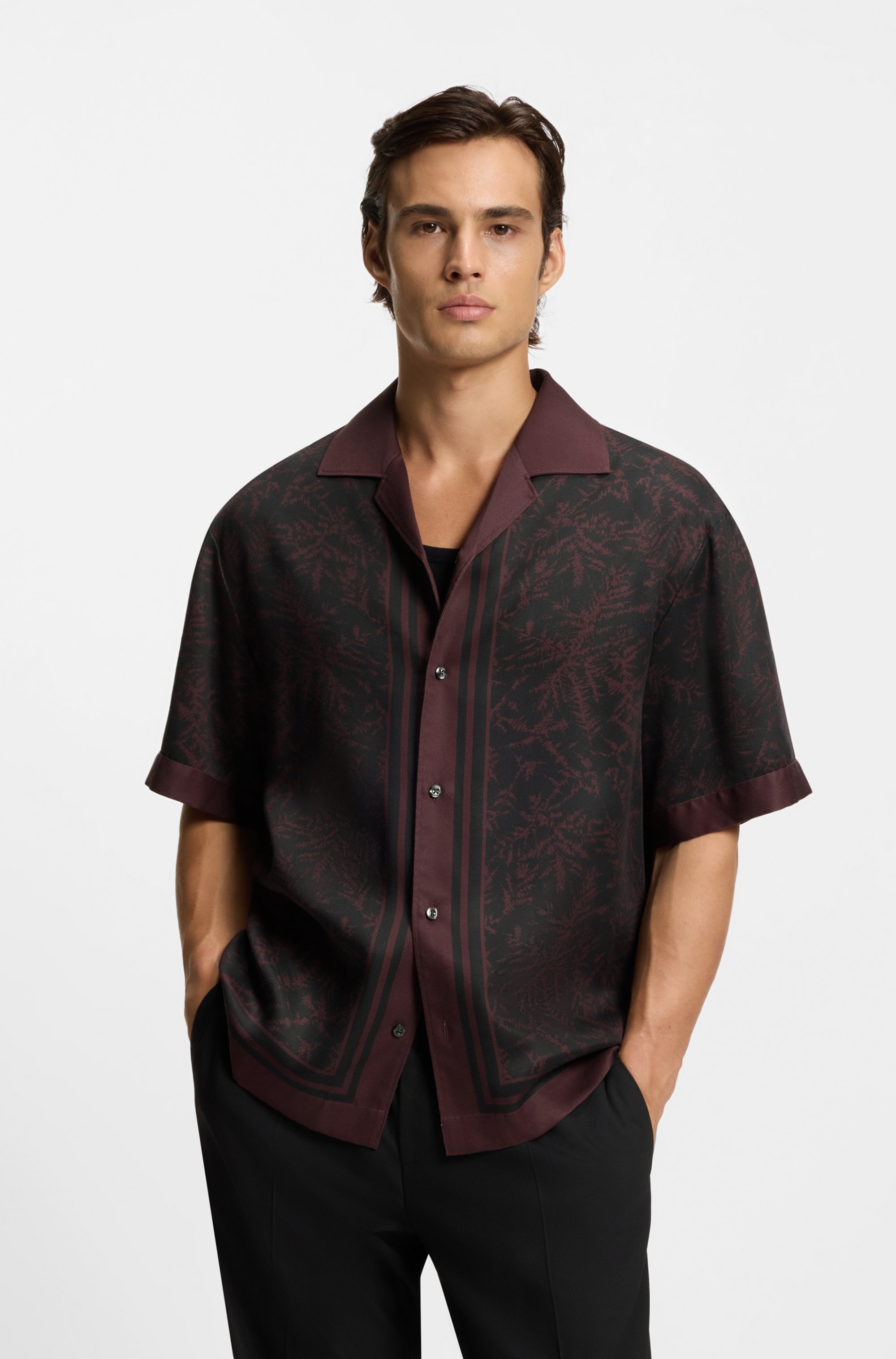 Oversized-fit shirt with digital print