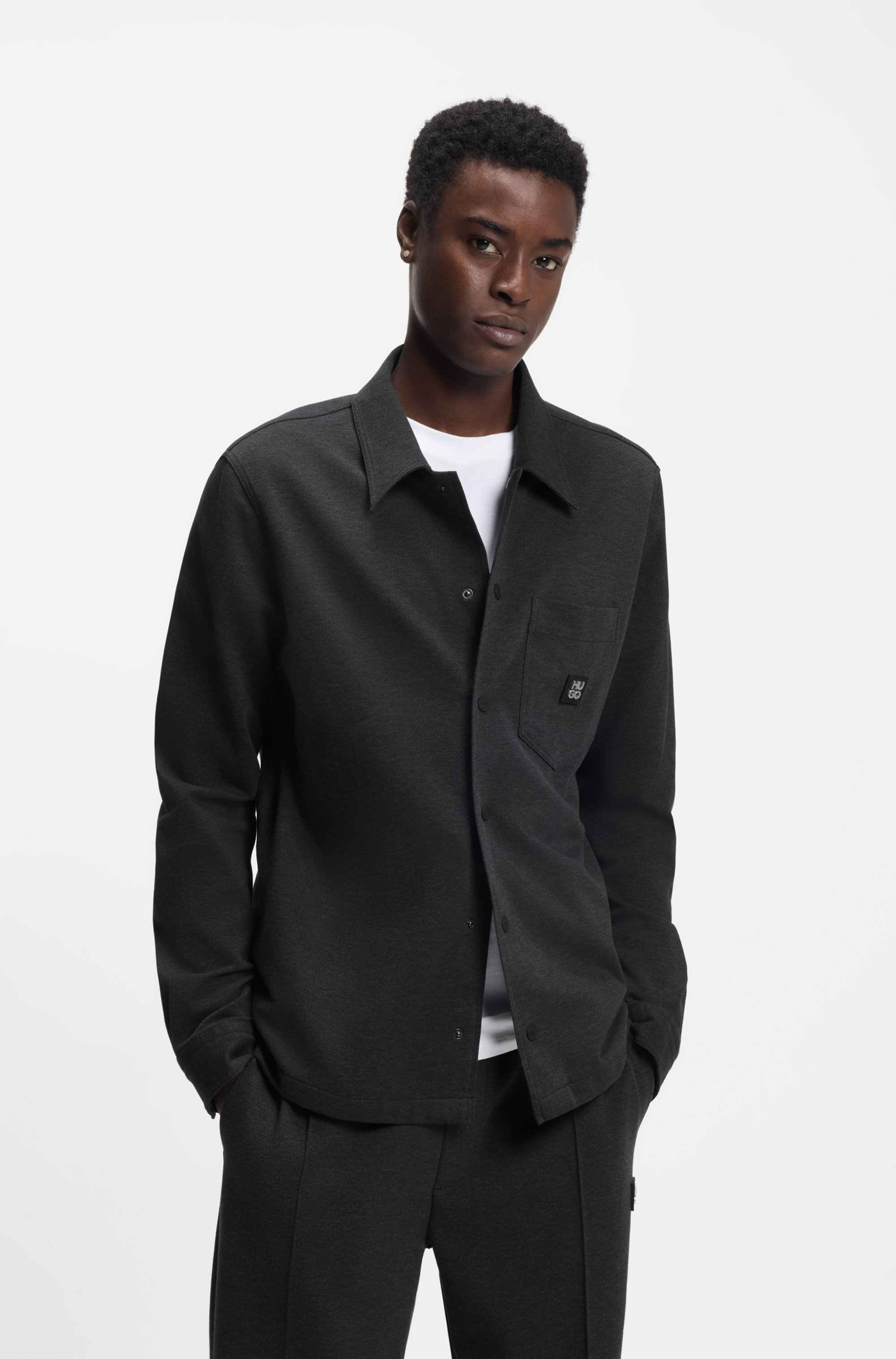 Oversized-fit shirt in a cotton blend