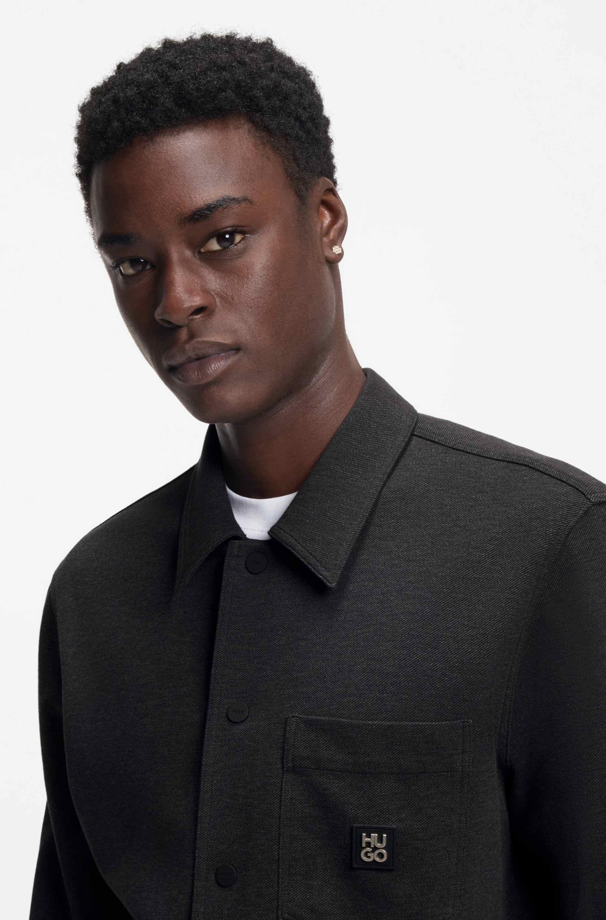 Oversized-fit shirt in a cotton blend