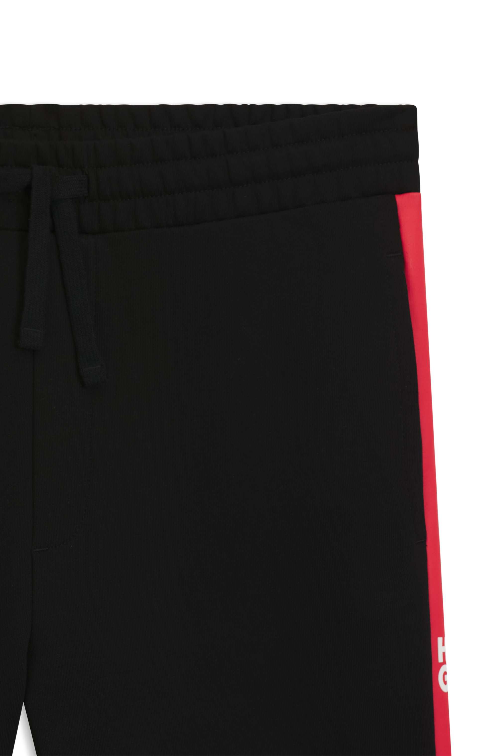 Cotton-terry tracksuit bottoms with contrast side stripes