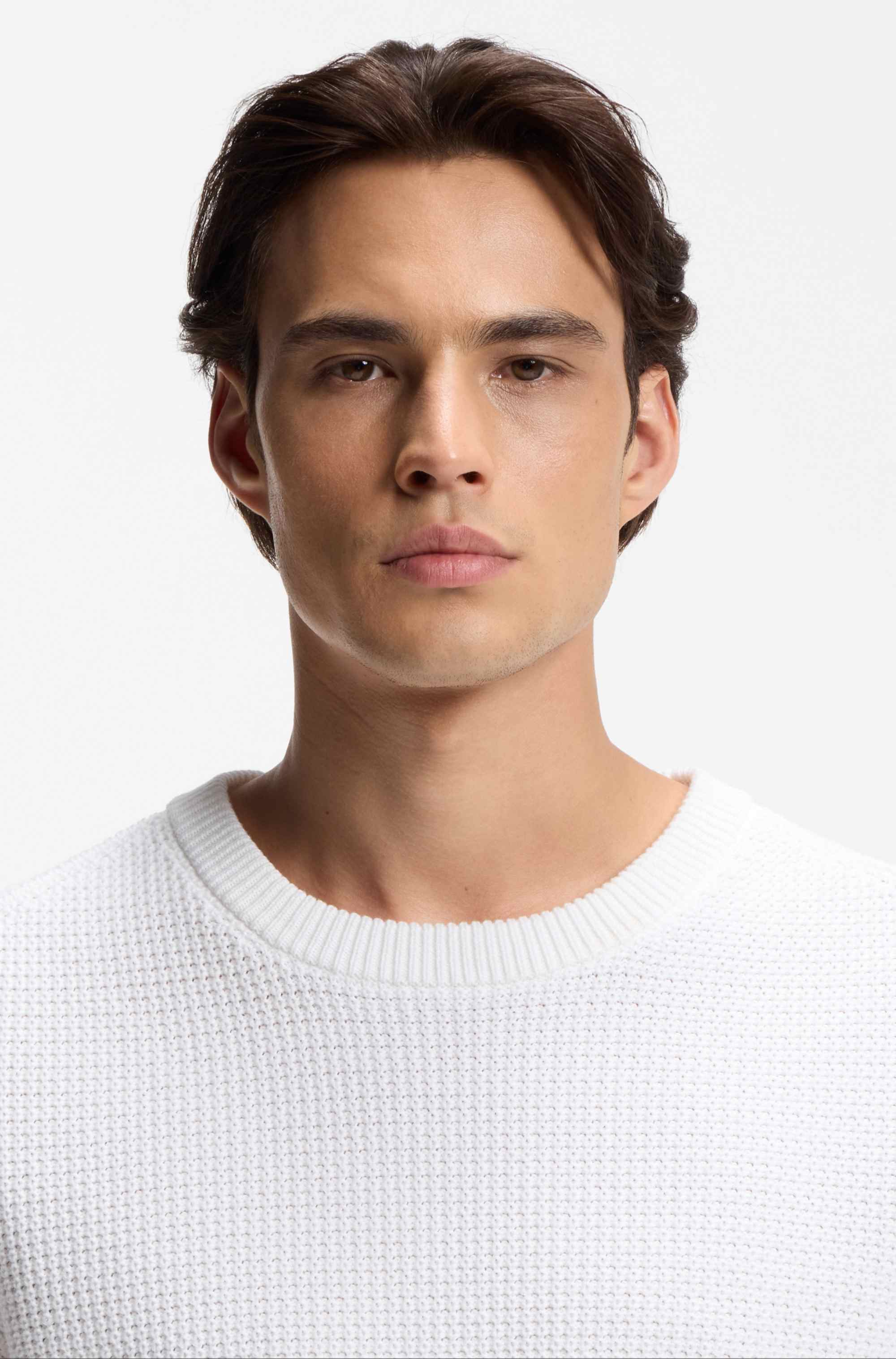 Waffle-knit sweater in cotton