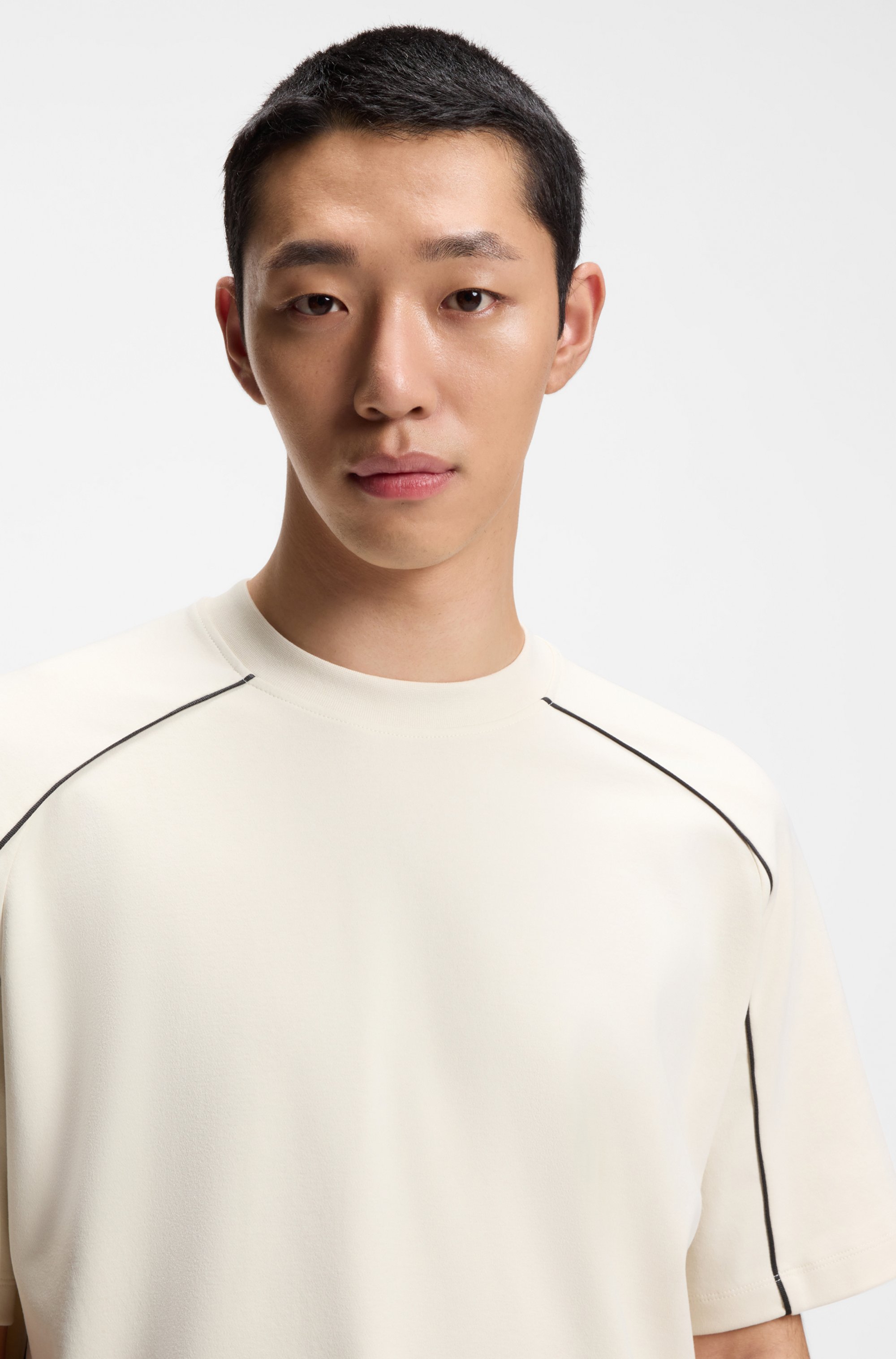 HUGO x RB cotton-blend T-shirt with contrast piping