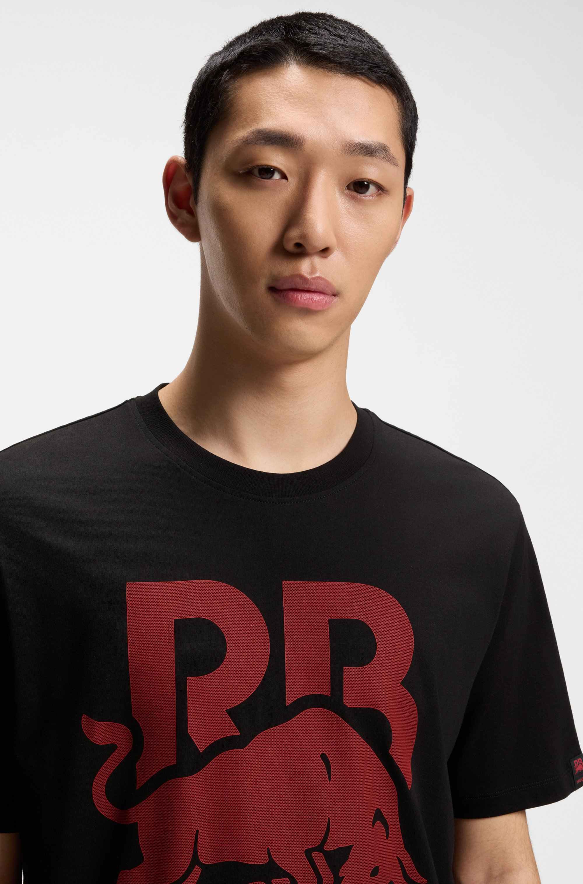 HUGO x RB cotton T-shirt with bull motif