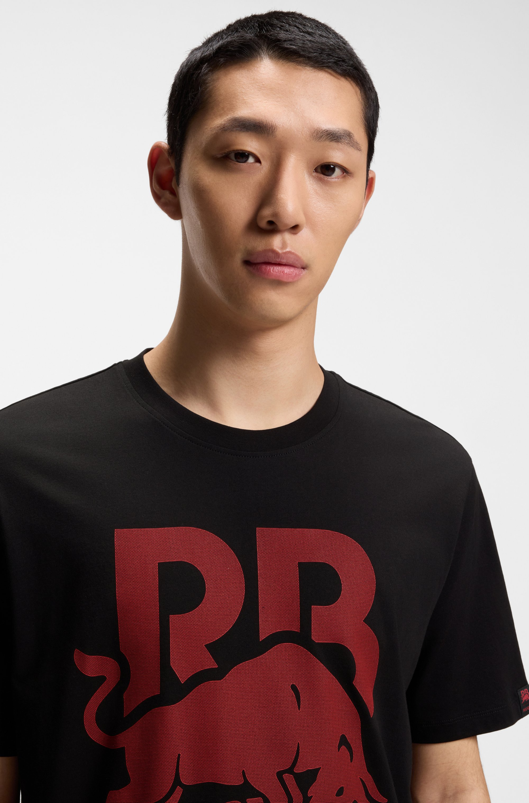 HUGO x RB cotton T-shirt with bull motif