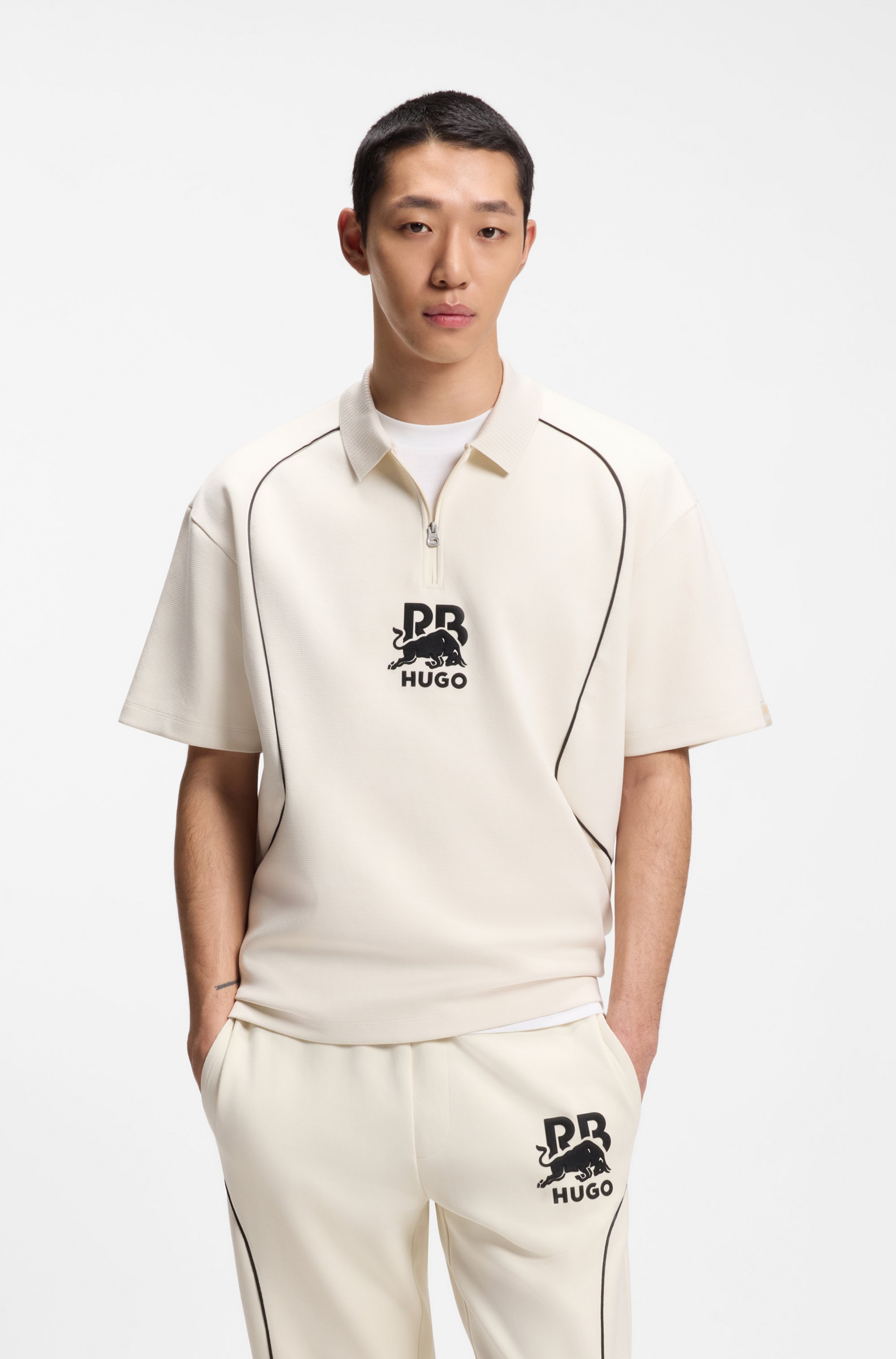 HUGO x RB polo shirt with bull motif