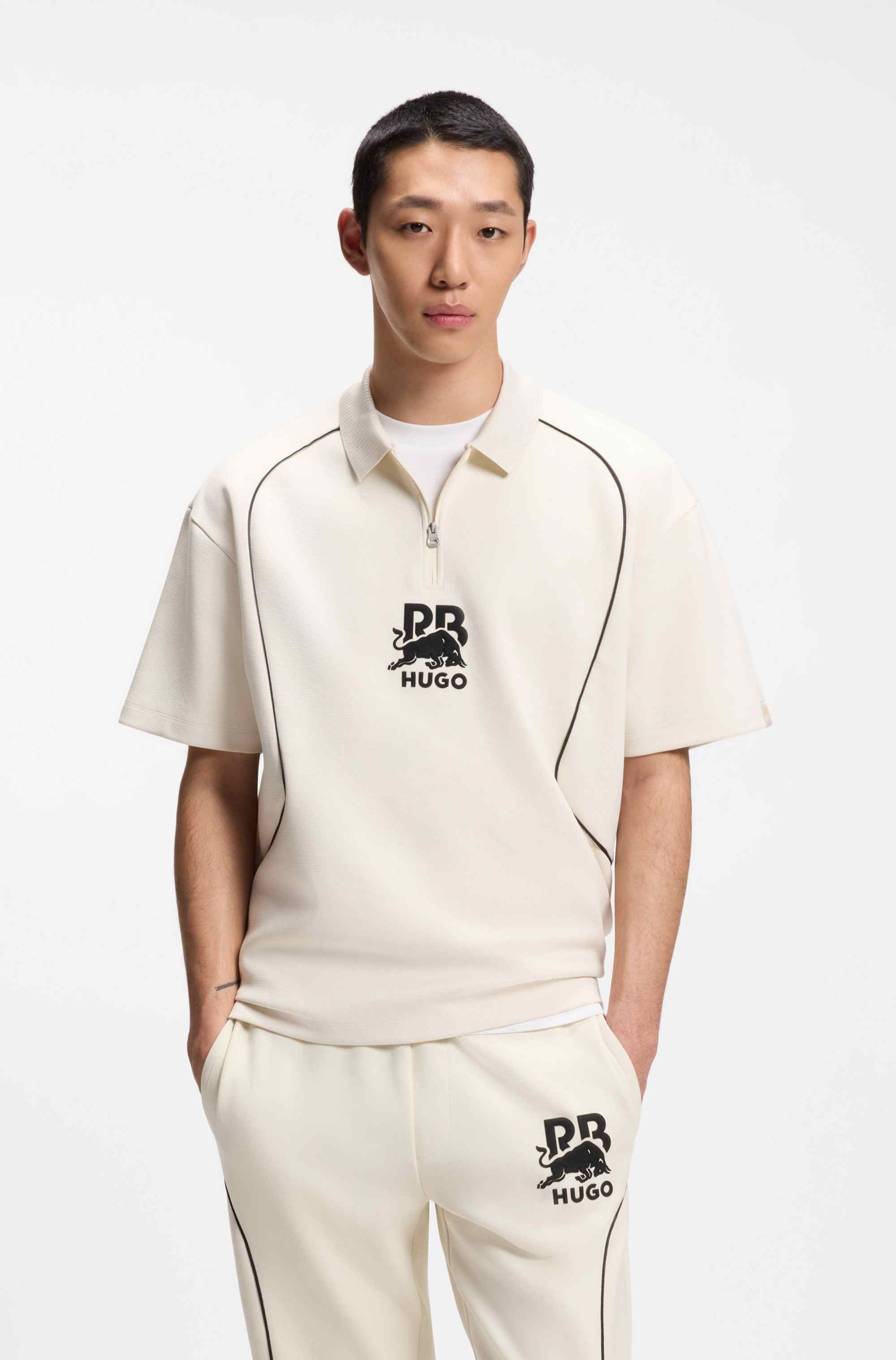 HUGO x RB polo shirt with bull motif