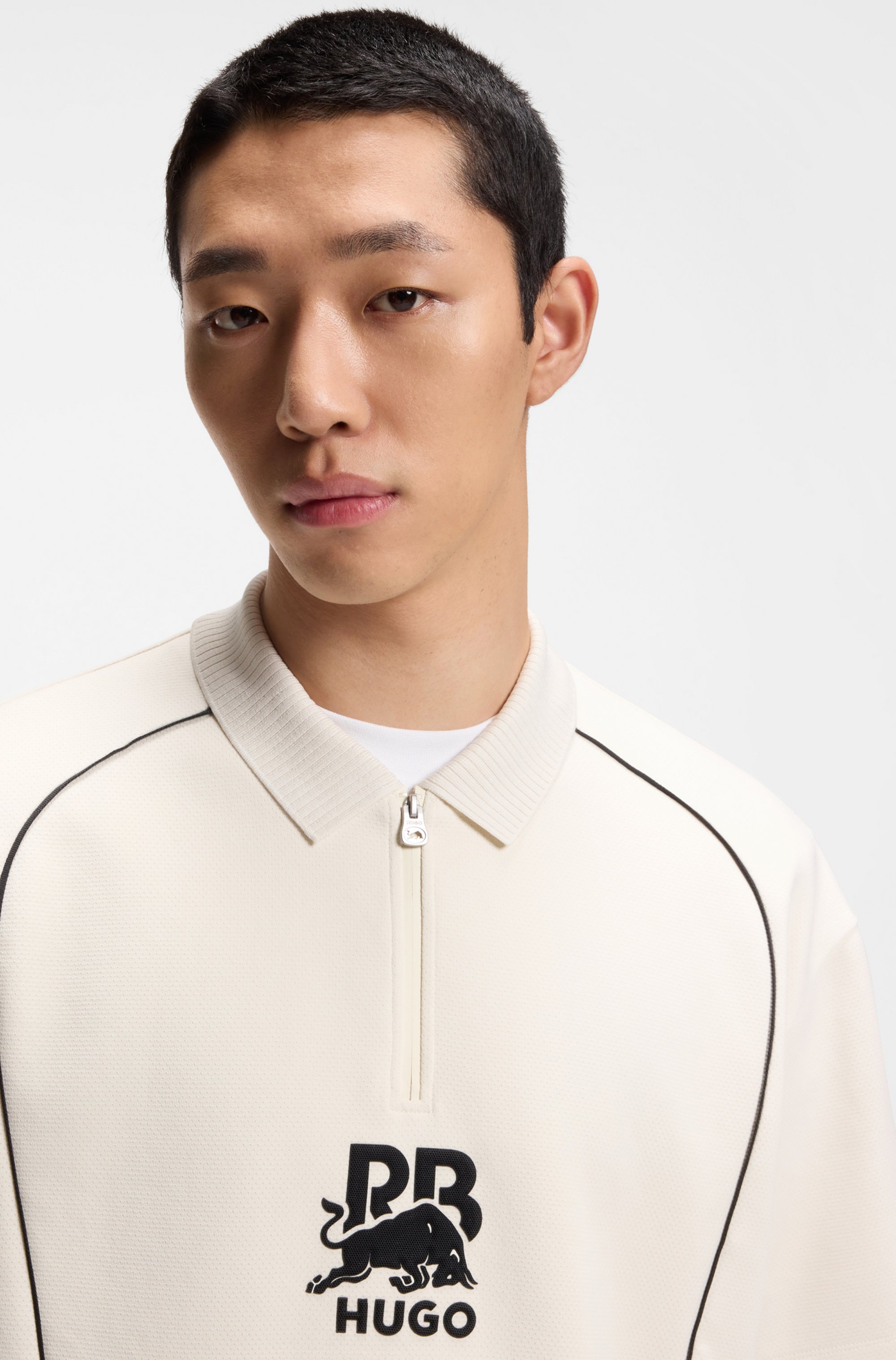 HUGO x RB polo shirt with bull motif
