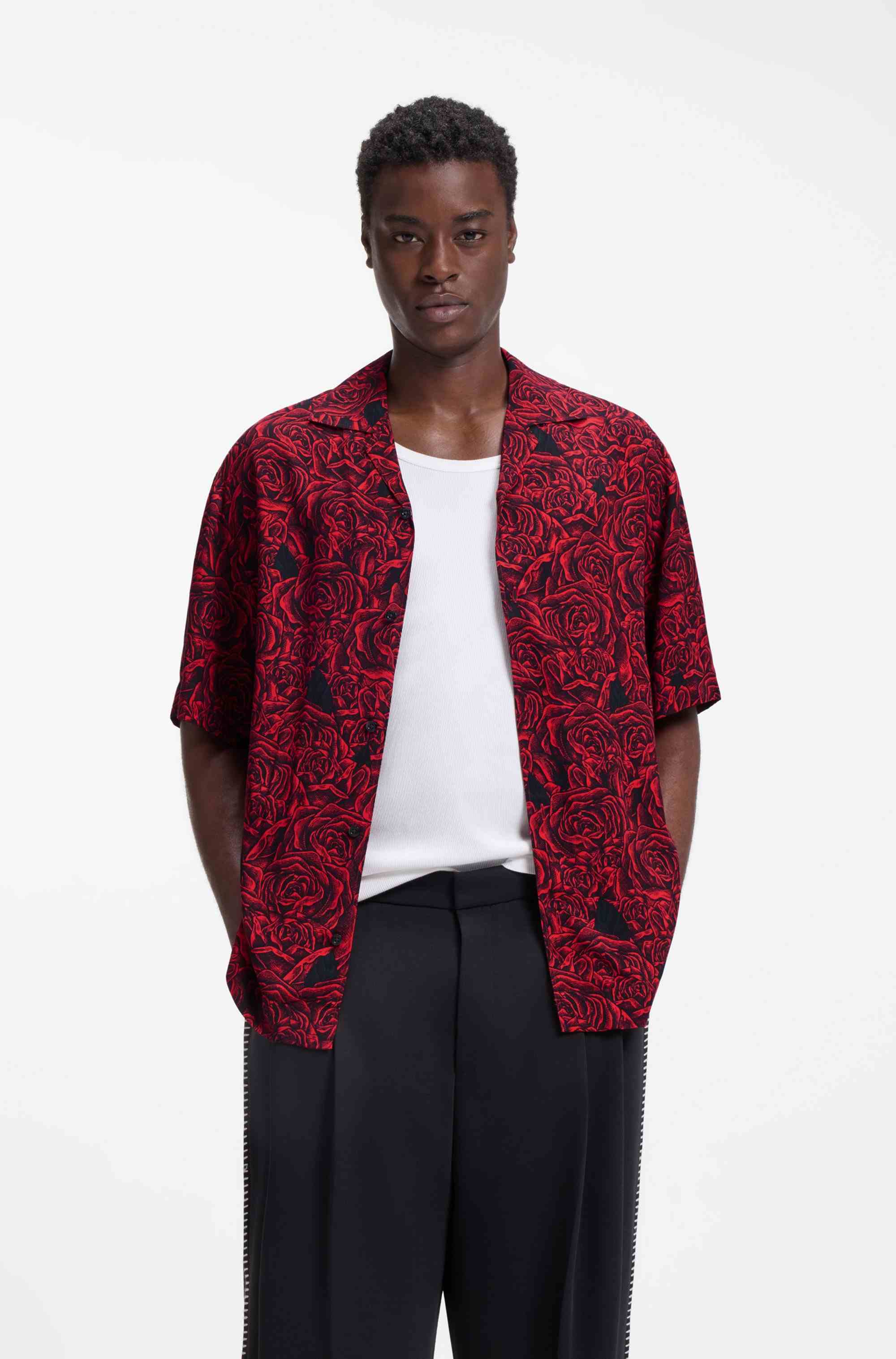 Oversized-fit shirt with digital print