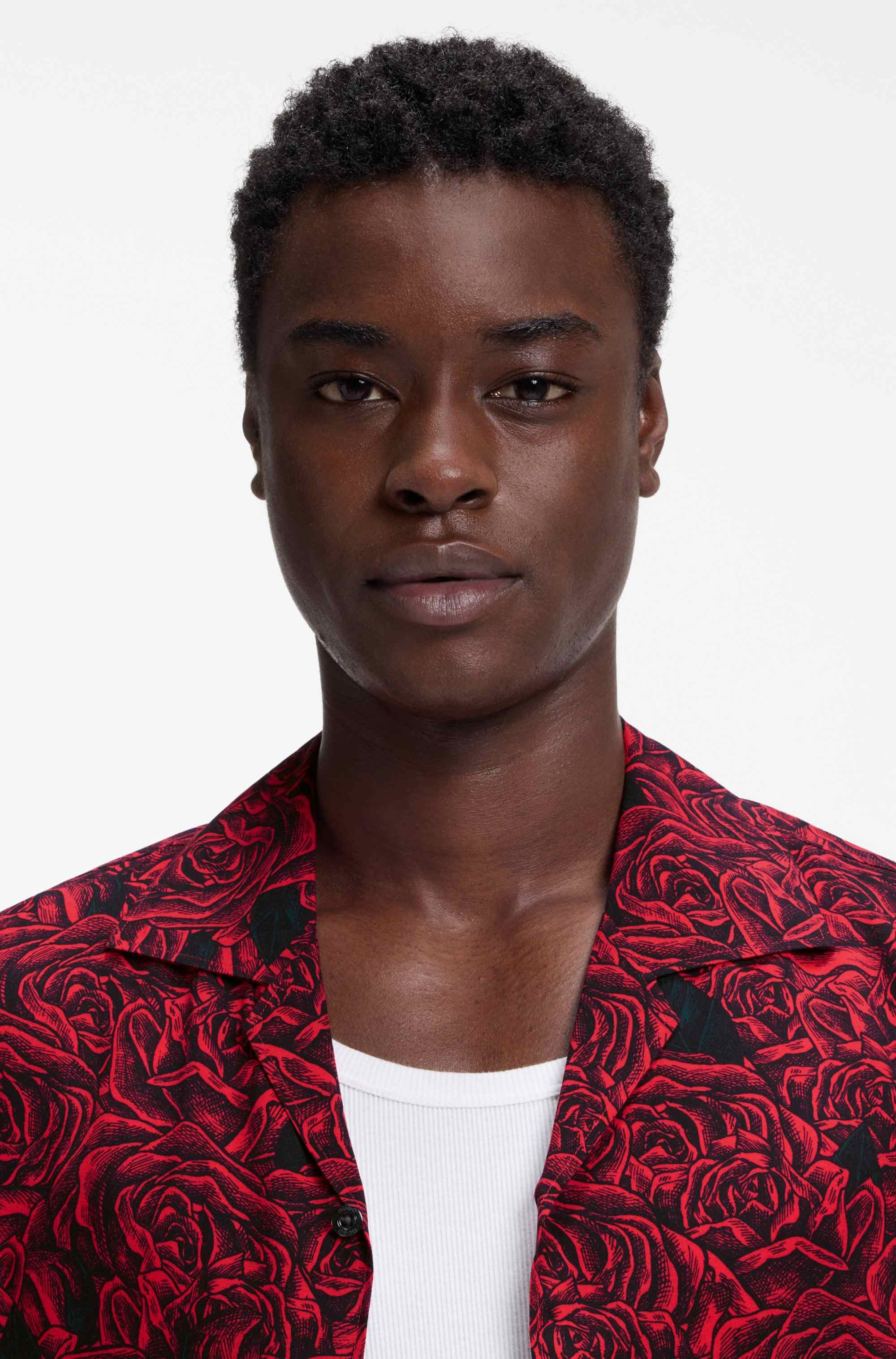 Oversized-fit shirt with digital print