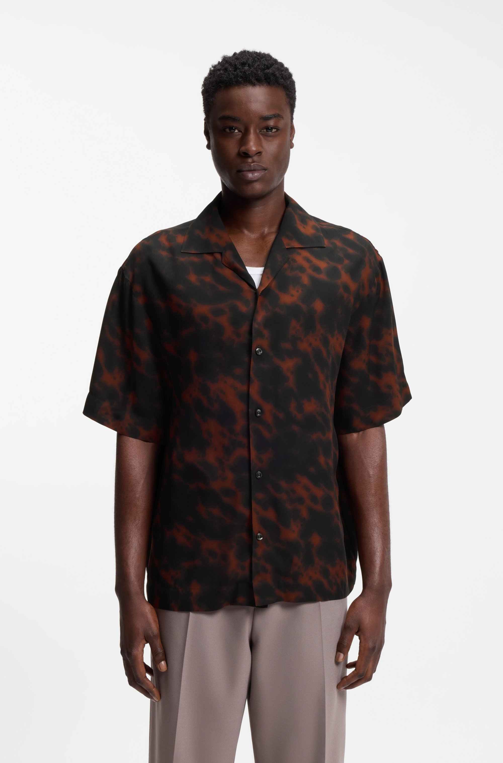 Oversized-fit shirt with digital print