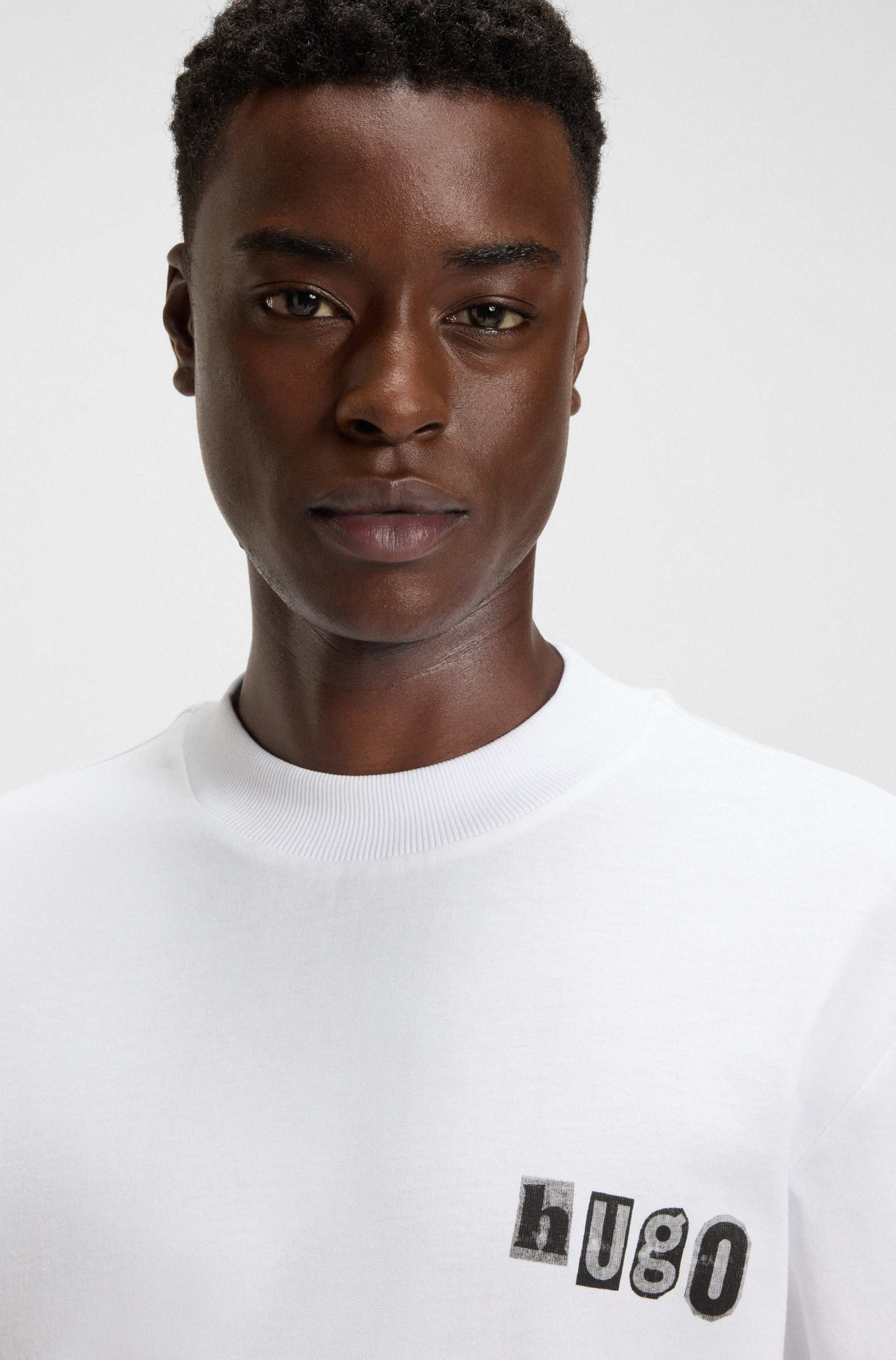 Cotton-jersey T-shirt with logo artwork