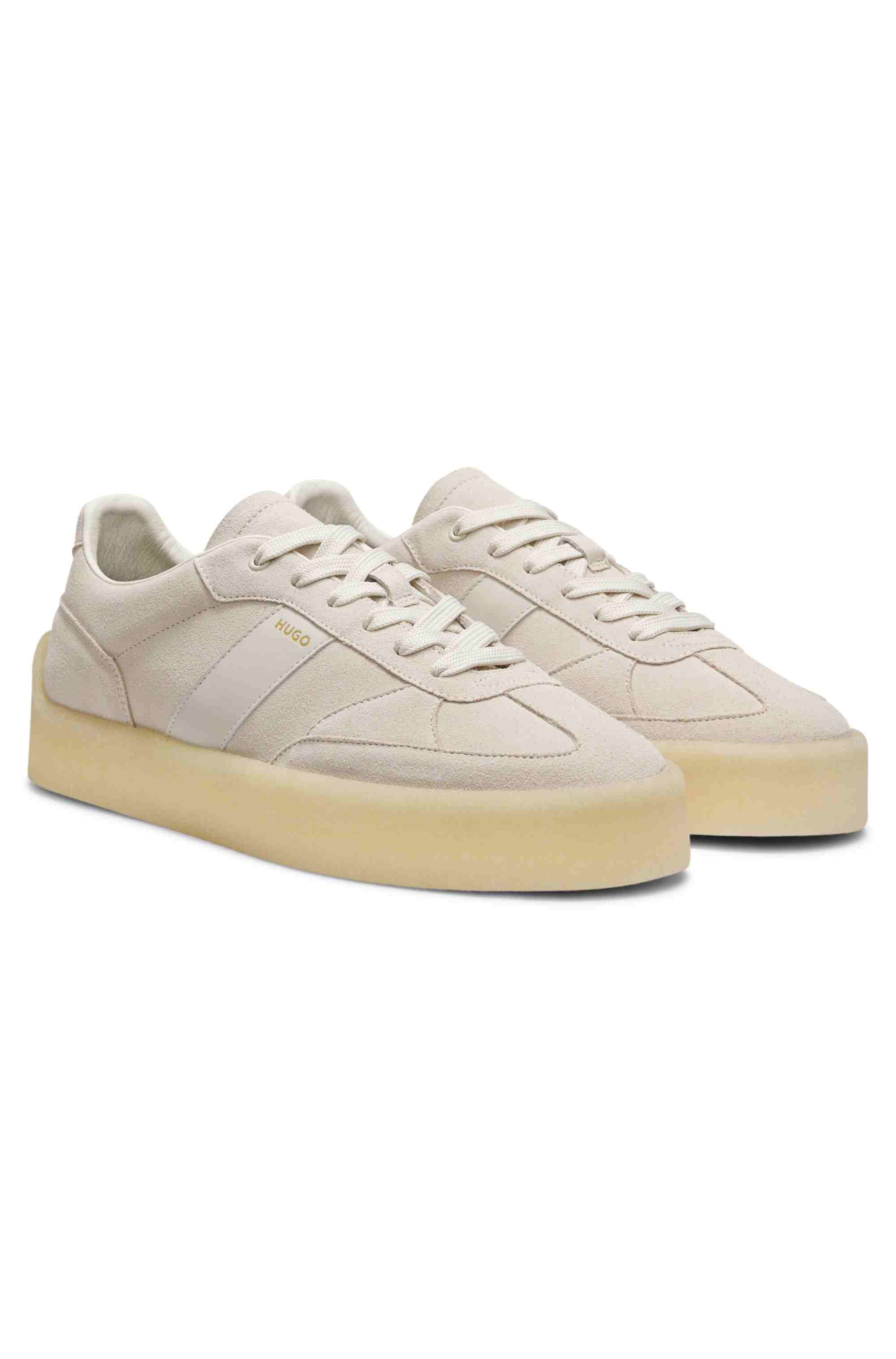 Suede trainers with side stripe
