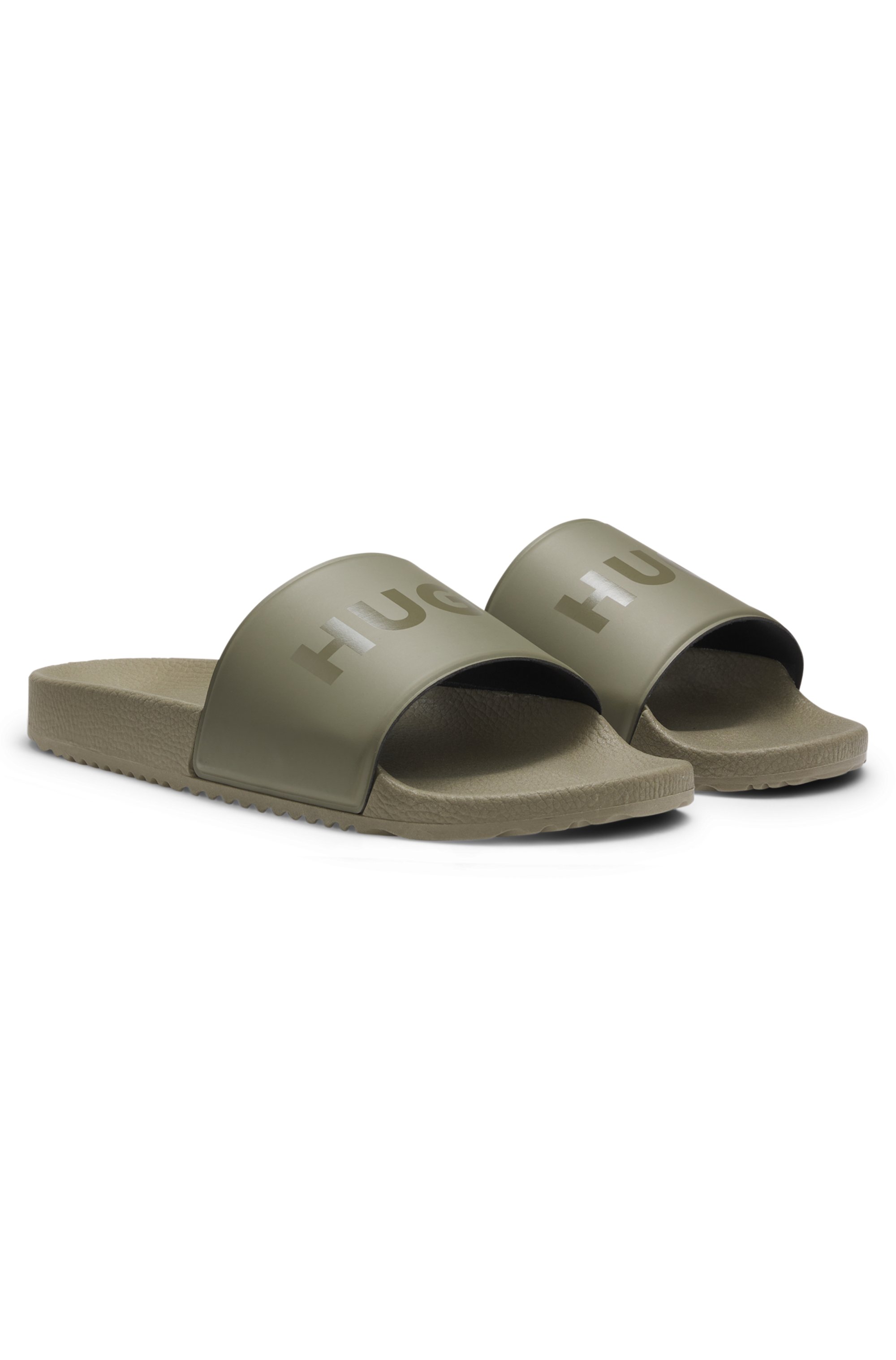 Italian-made slides with tonal logo