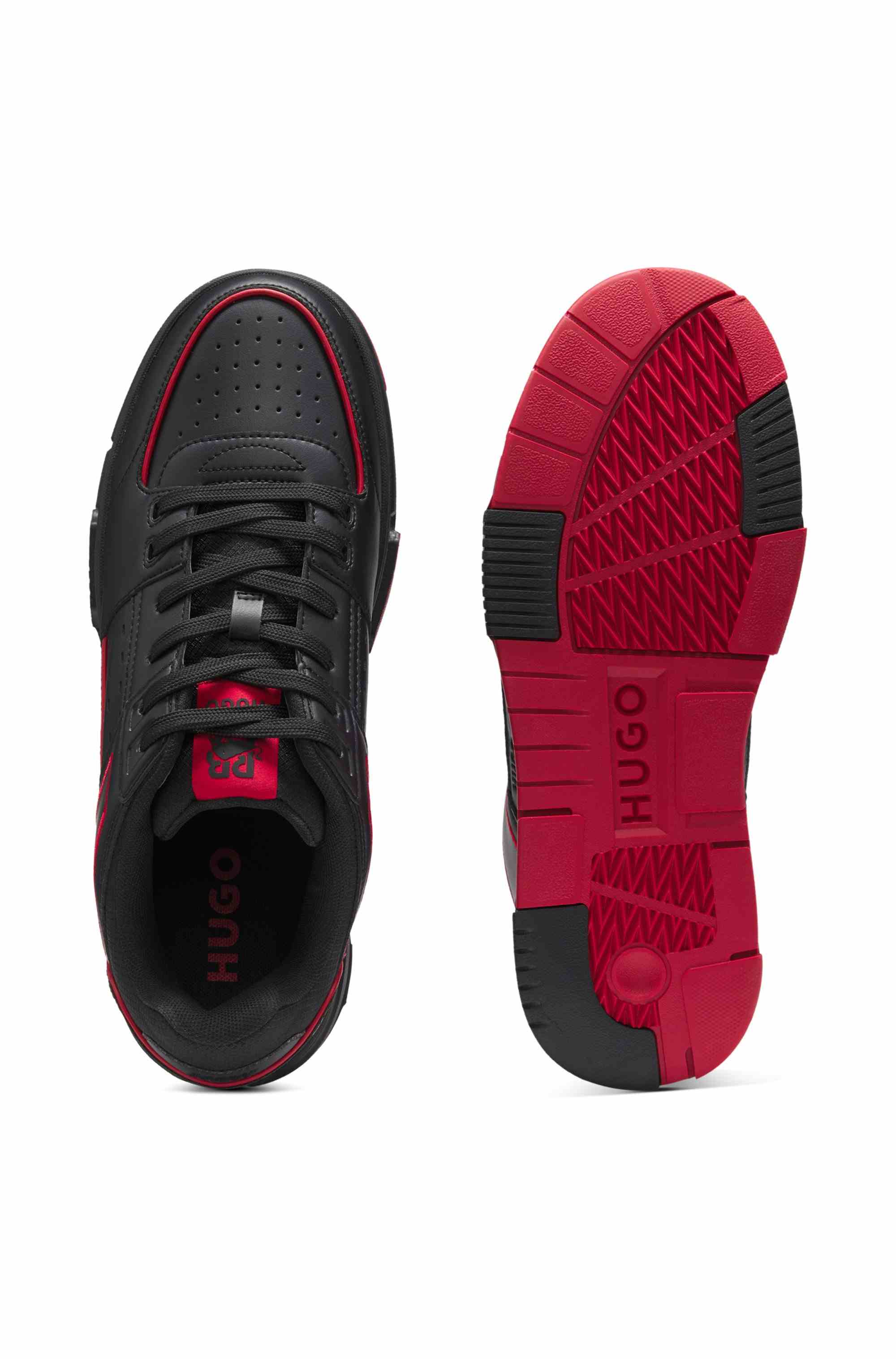 HUGO x RB bull-motif trainers with faux leather