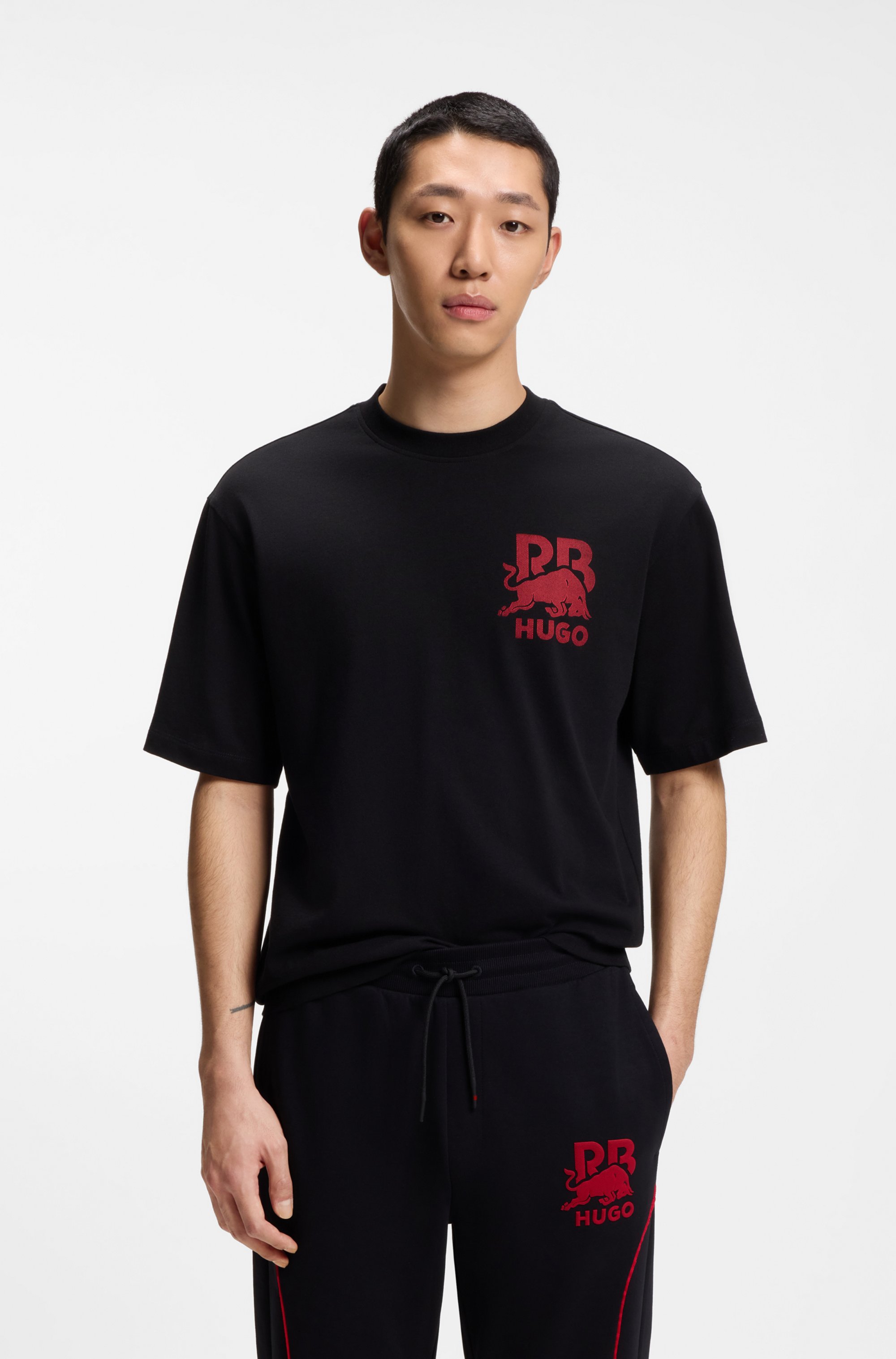 HUGO x RB relaxed-fit T-shirt with bull motif