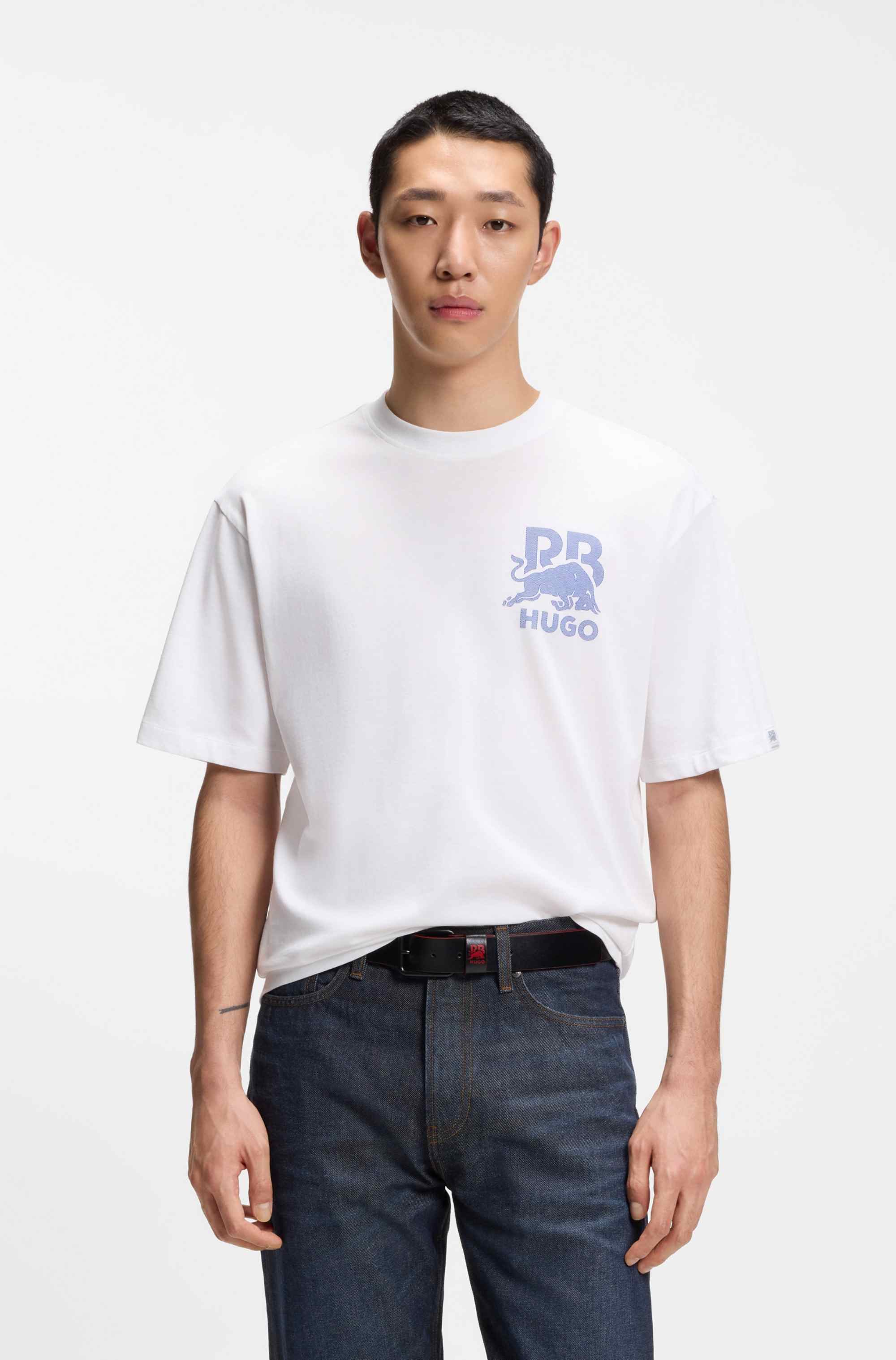 HUGO x RB relaxed-fit T-shirt with bull motif